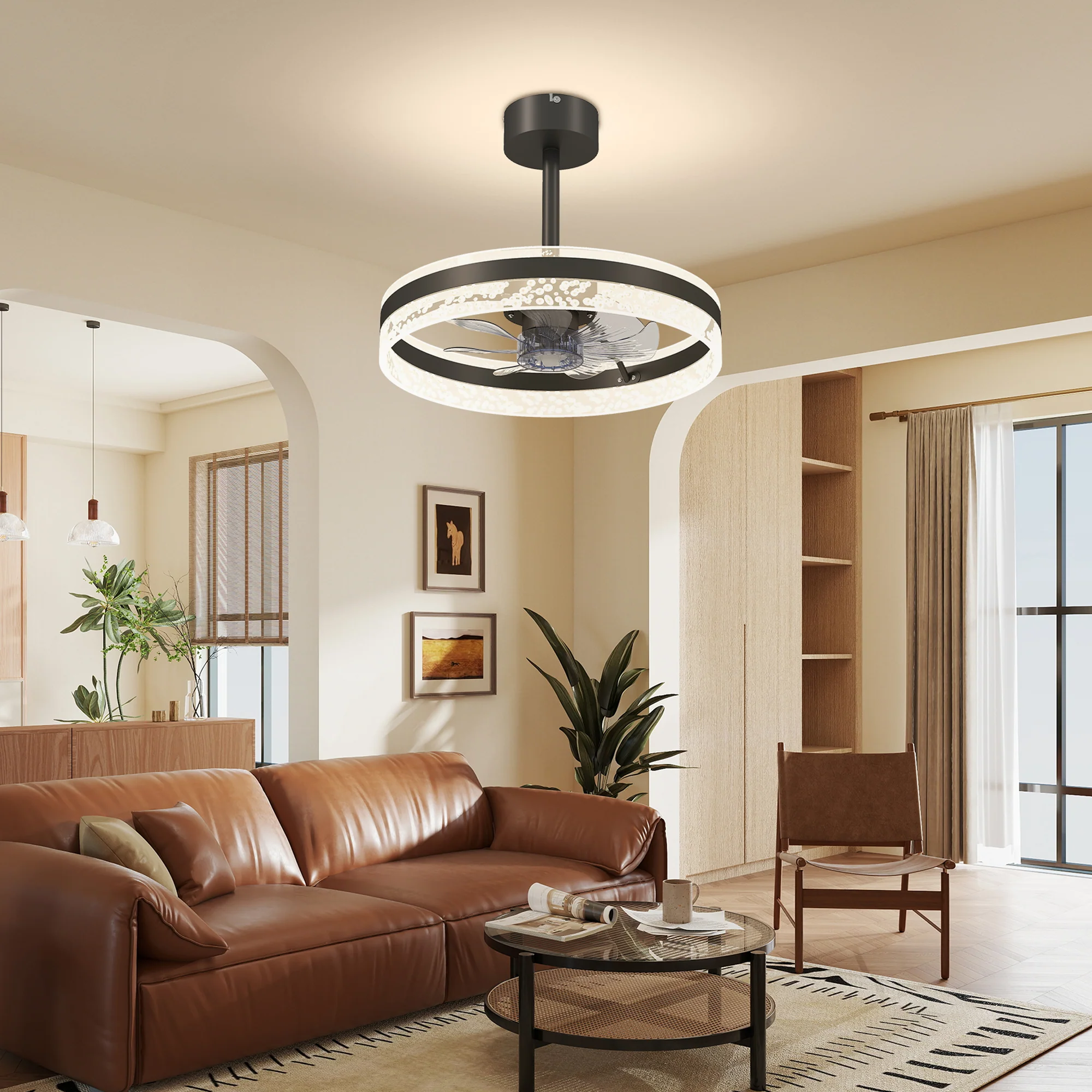 HOMCOM Ceiling Fan Light With 3 Colour, Timer, Reversible, Remote - Image 9