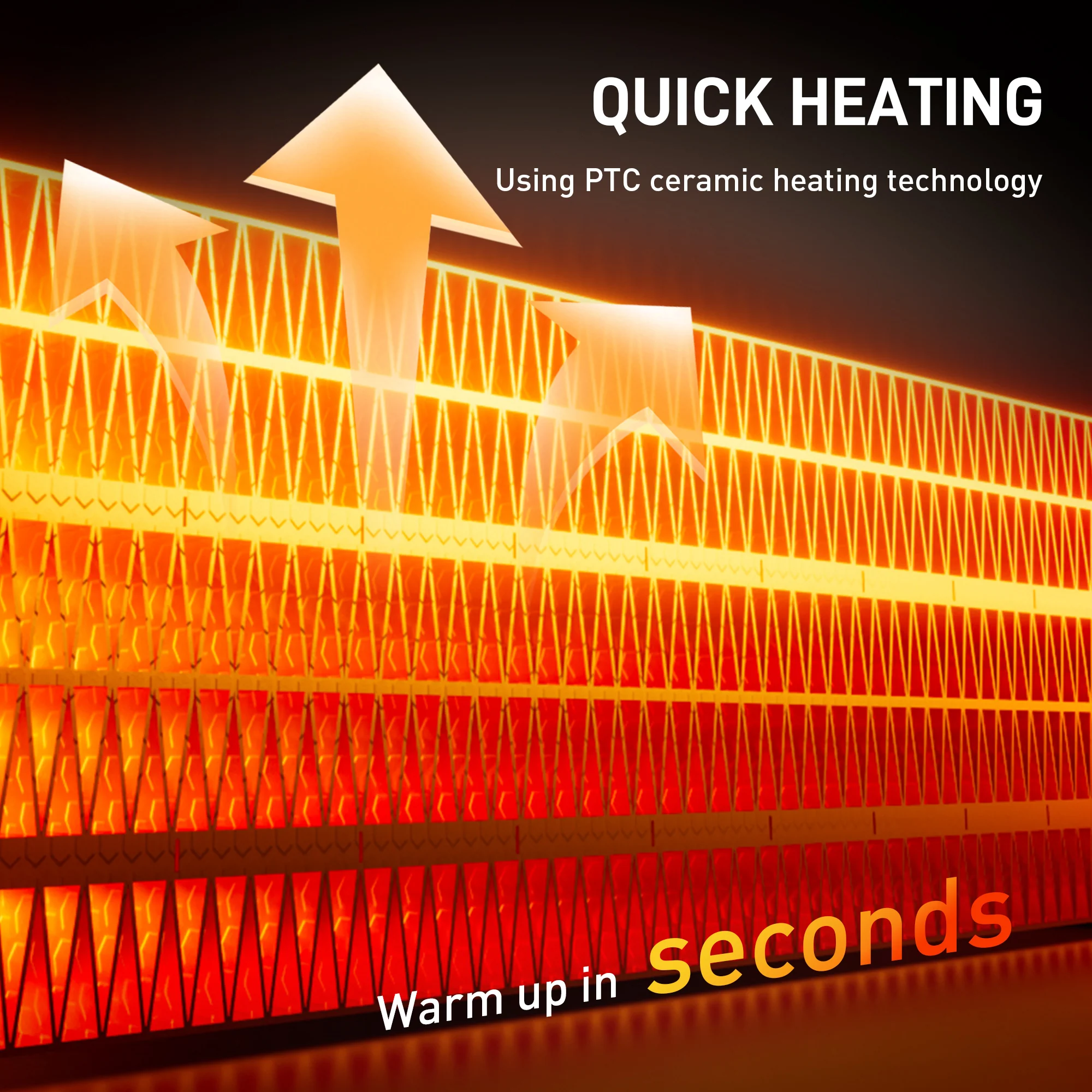 HOMCOM Ceramic Electric Heater, 2000W Fan Space Heater, Black - Image 3