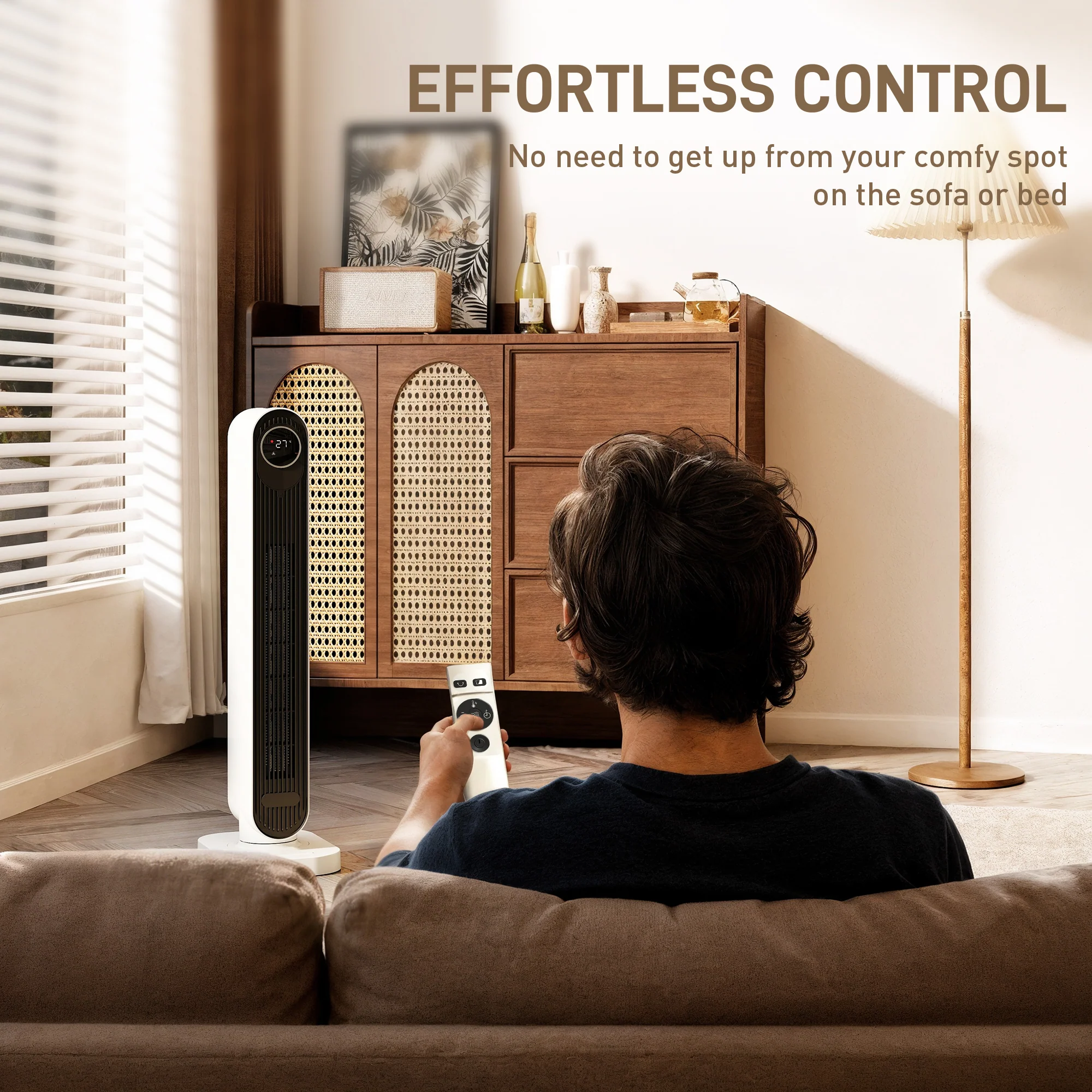 HOMCOM Ceramic Electric Heater, 2000W Fan Space Heater, White - Image 8