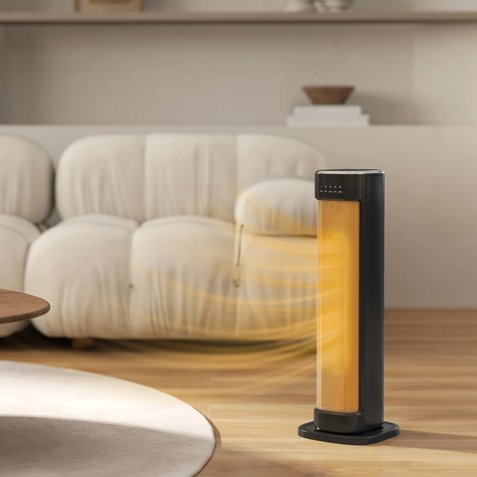 HOMCOM Ceramic Electric Heater, 2000W Space Heater With Timer, Black - Image 9
