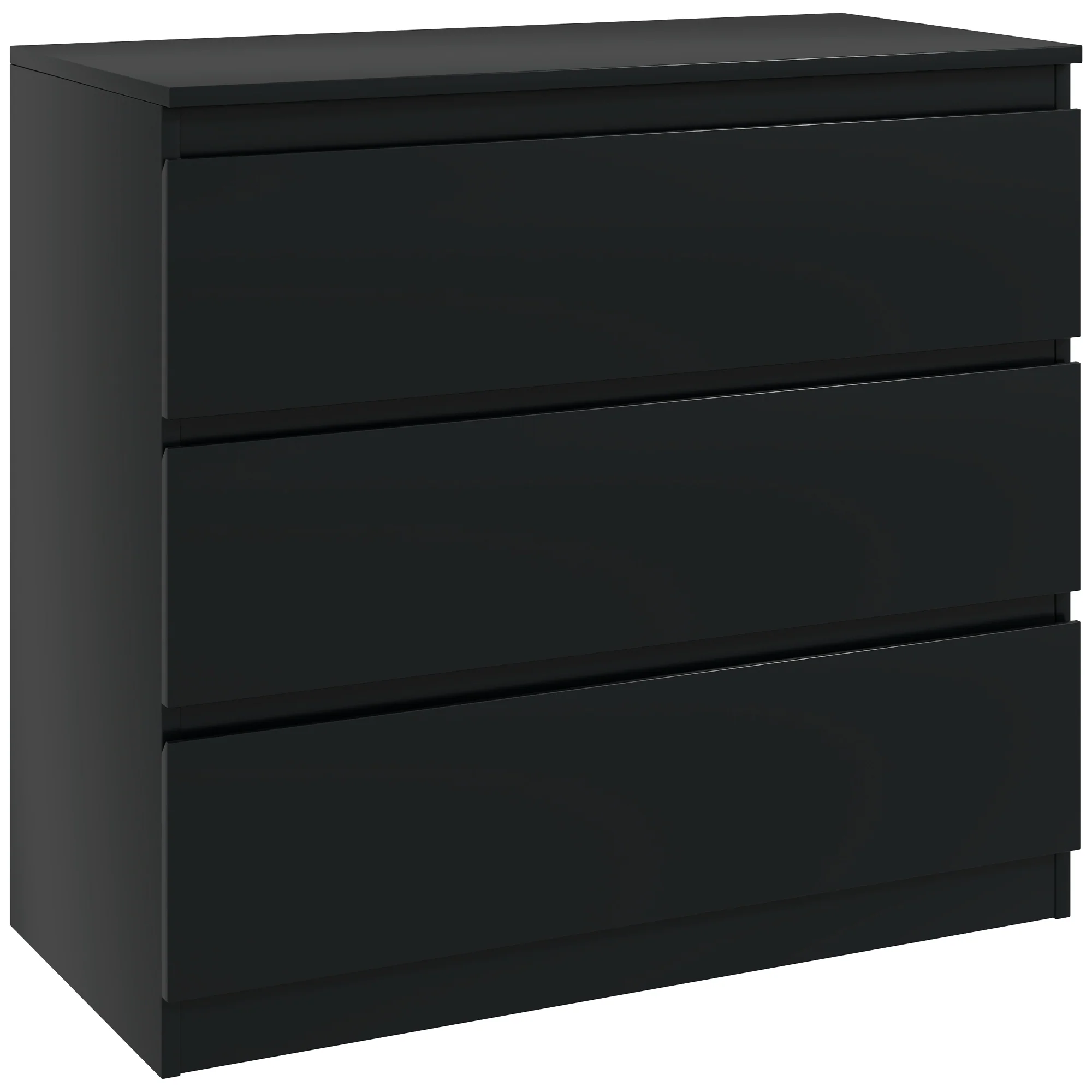 HOMCOM Chest Of Drawers, 3 Drawer Storage Cabinet Unit For Bedroom, Black