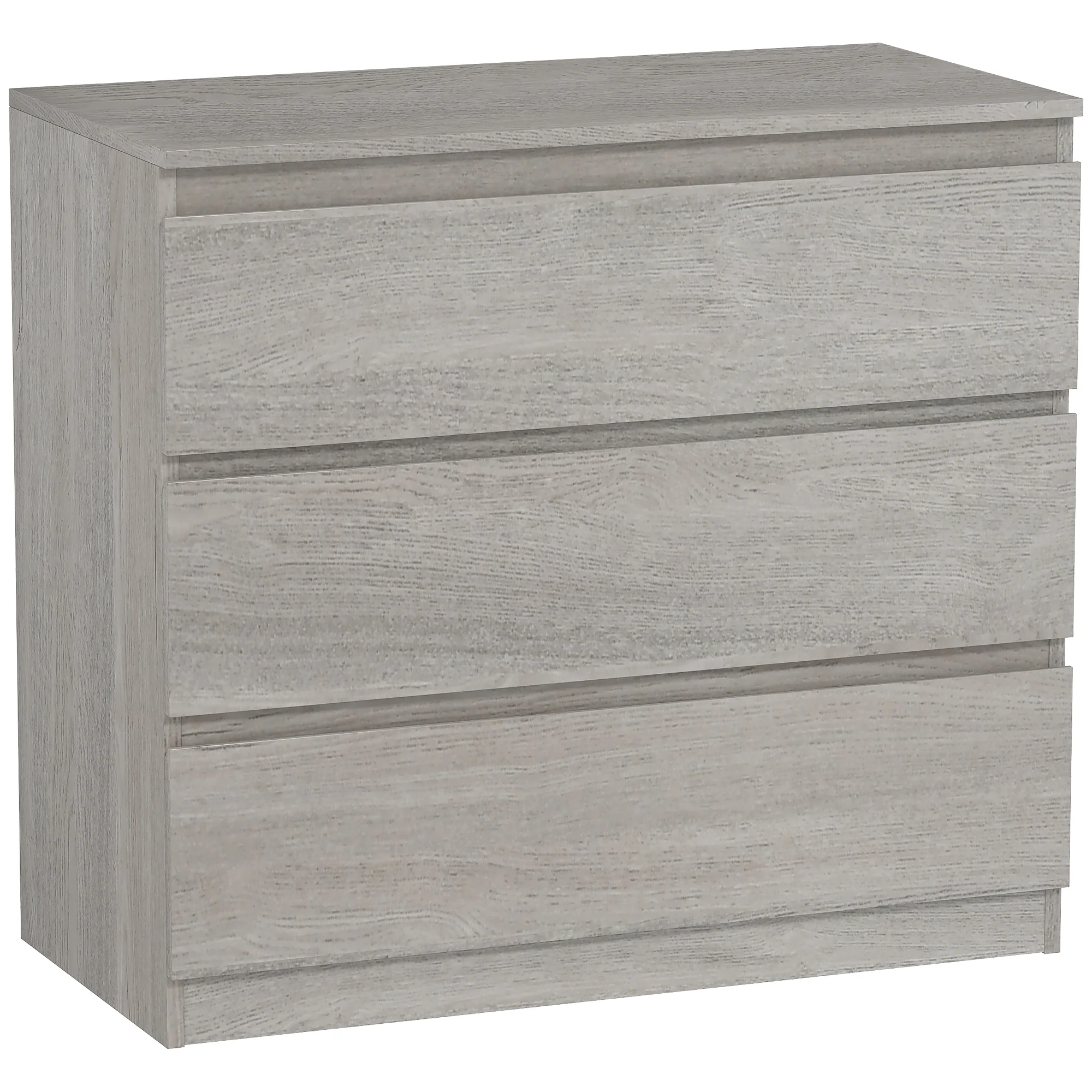 HOMCOM Chest of Drawers, 3 Drawer Storage Cabinet Unit for Bedroom, Grey
