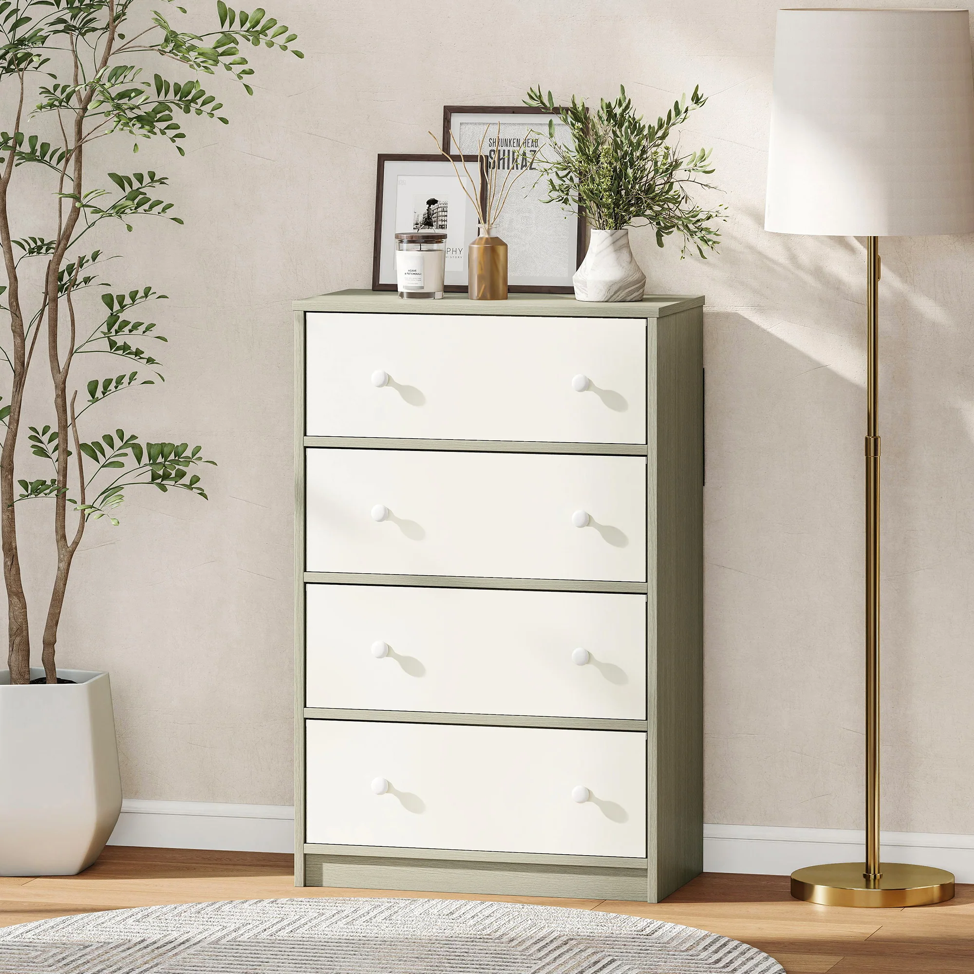 HOMCOM Chest Of Drawers, 4 Drawer Dresser For Bedroom - Image 17