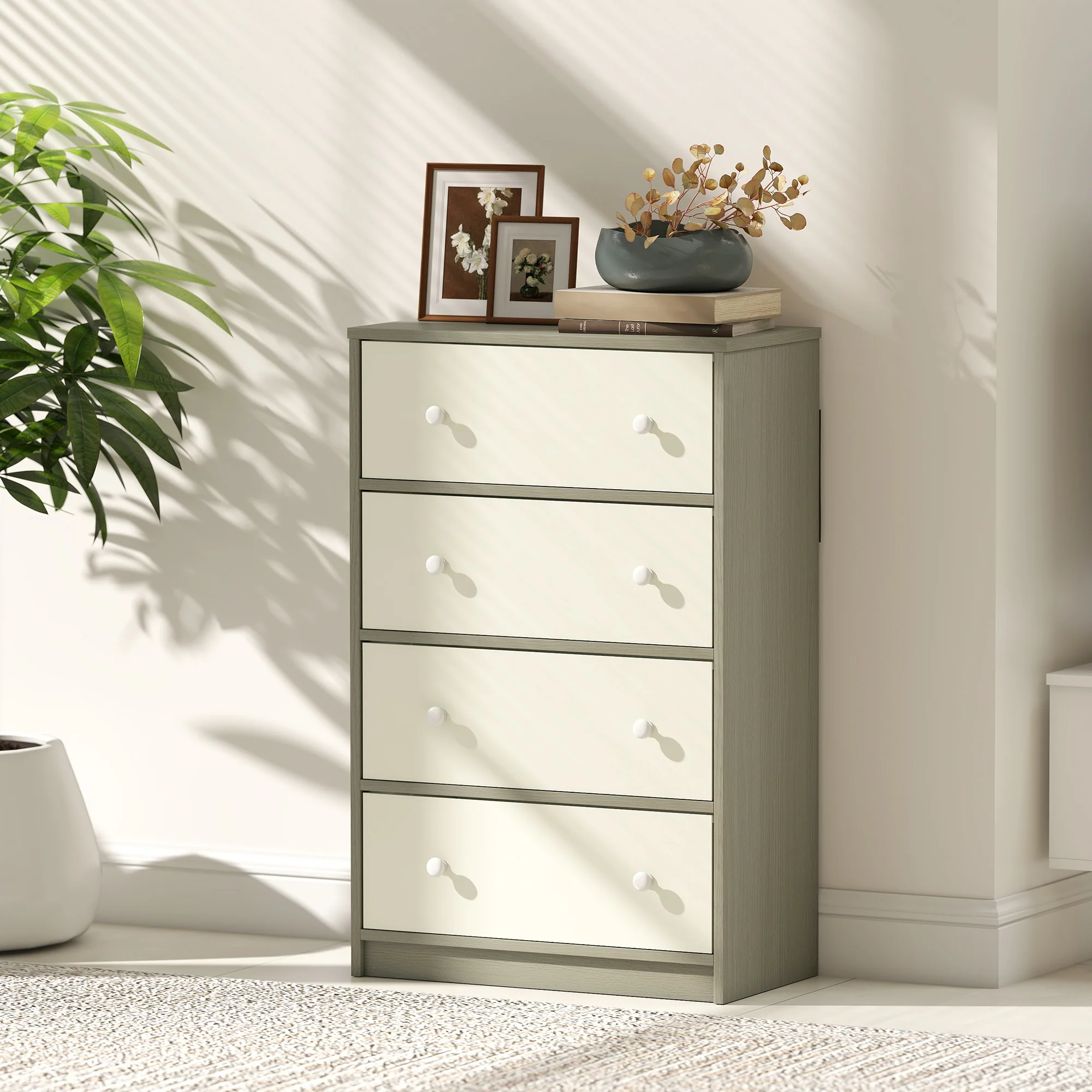 HOMCOM Chest Of Drawers, 4 Drawer Dresser For Bedroom - Image 18