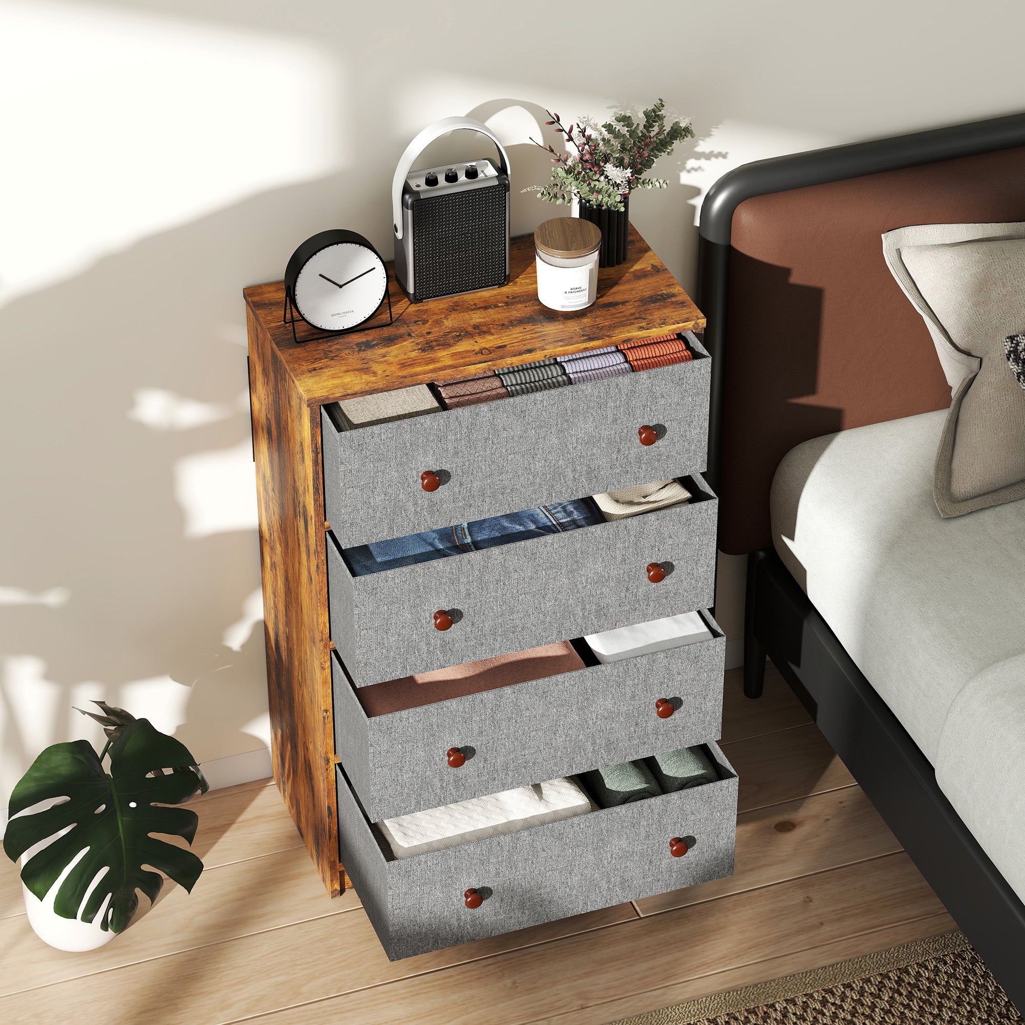 HOMCOM Chest Of Drawers, 4 Drawer Dresser For Bedroom - Image 7
