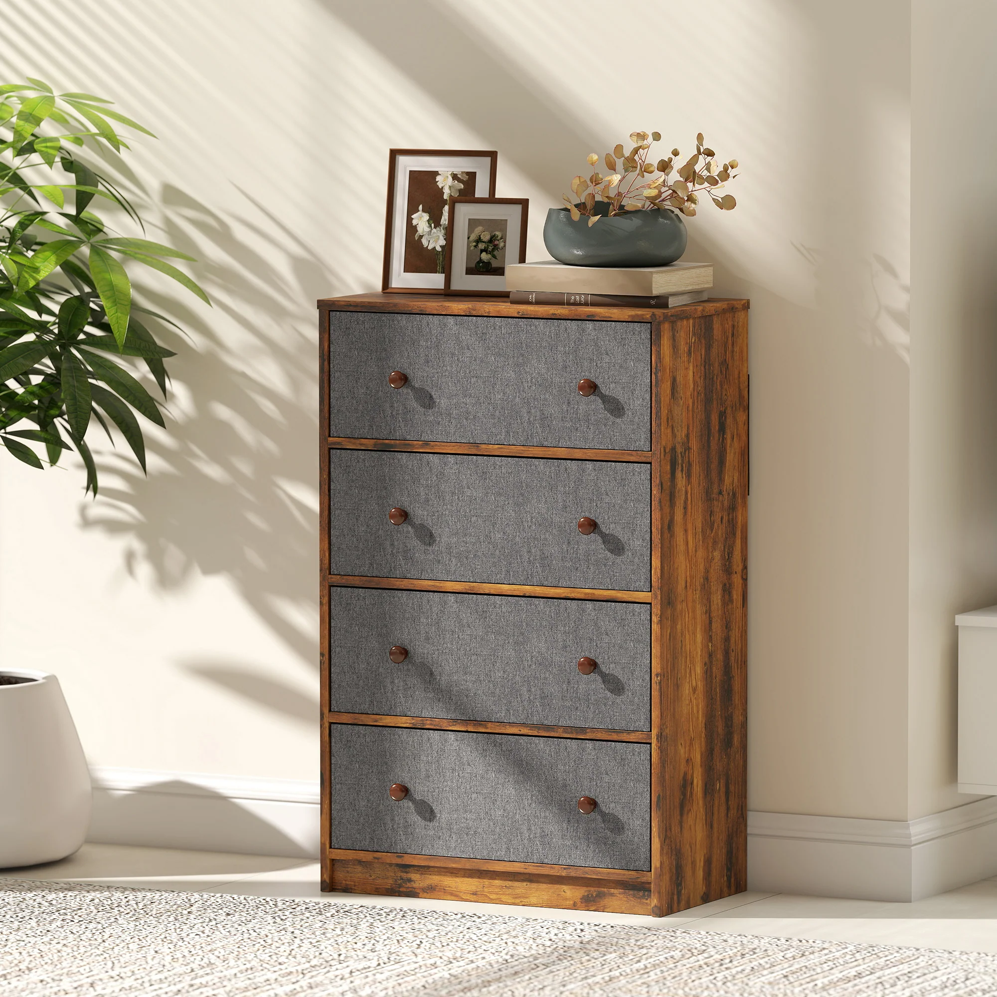 HOMCOM Chest Of Drawers, 4 Drawer Dresser For Bedroom - Image 9