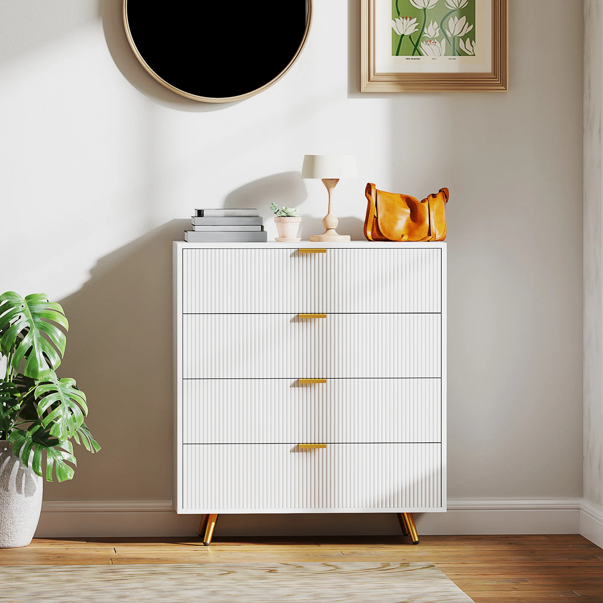 HOMCOM Chest of Drawers with 4 Drawers for Bedroom, Living Room - Image 16