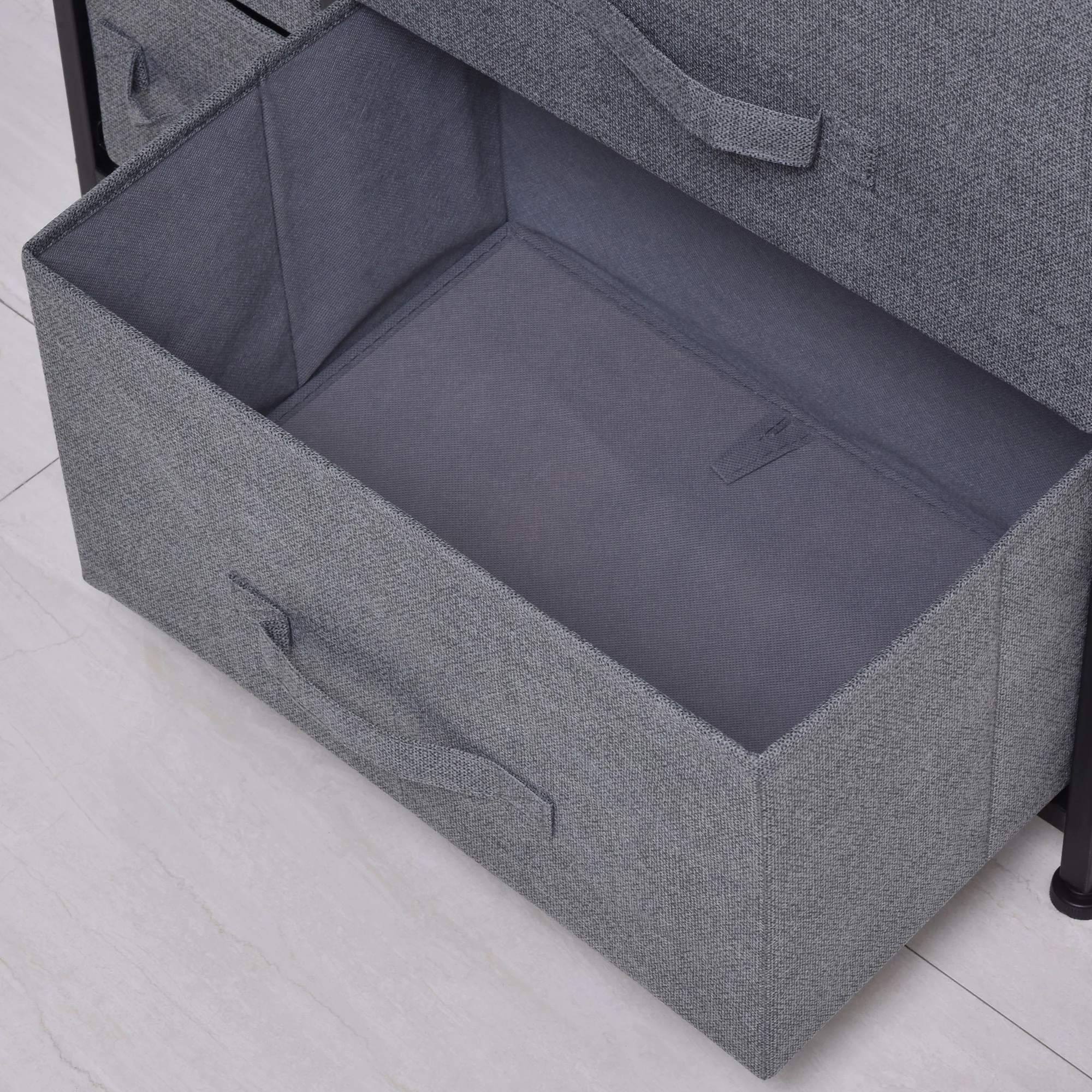 HOMCOM Chest Of Drawers With 7 Dresser Drawers For Home Bedroom, Dark Grey - Image 7