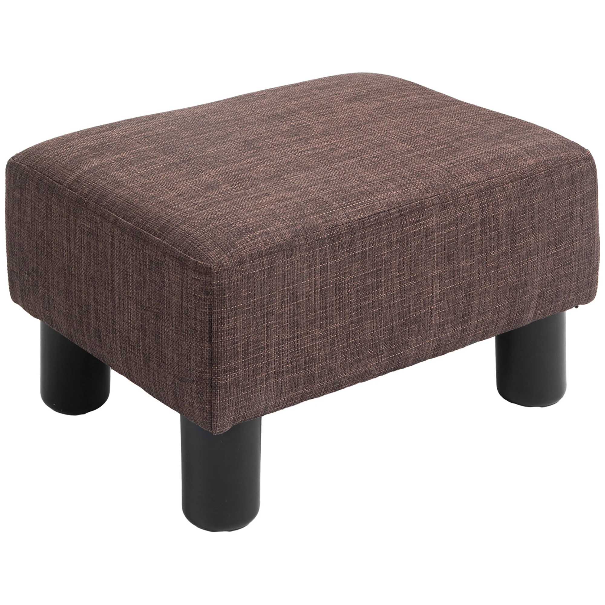 HOMCOM Chic Linen Fabric Grey Footstool Ottoman Cube With 4 Plastic Legs - Image 10