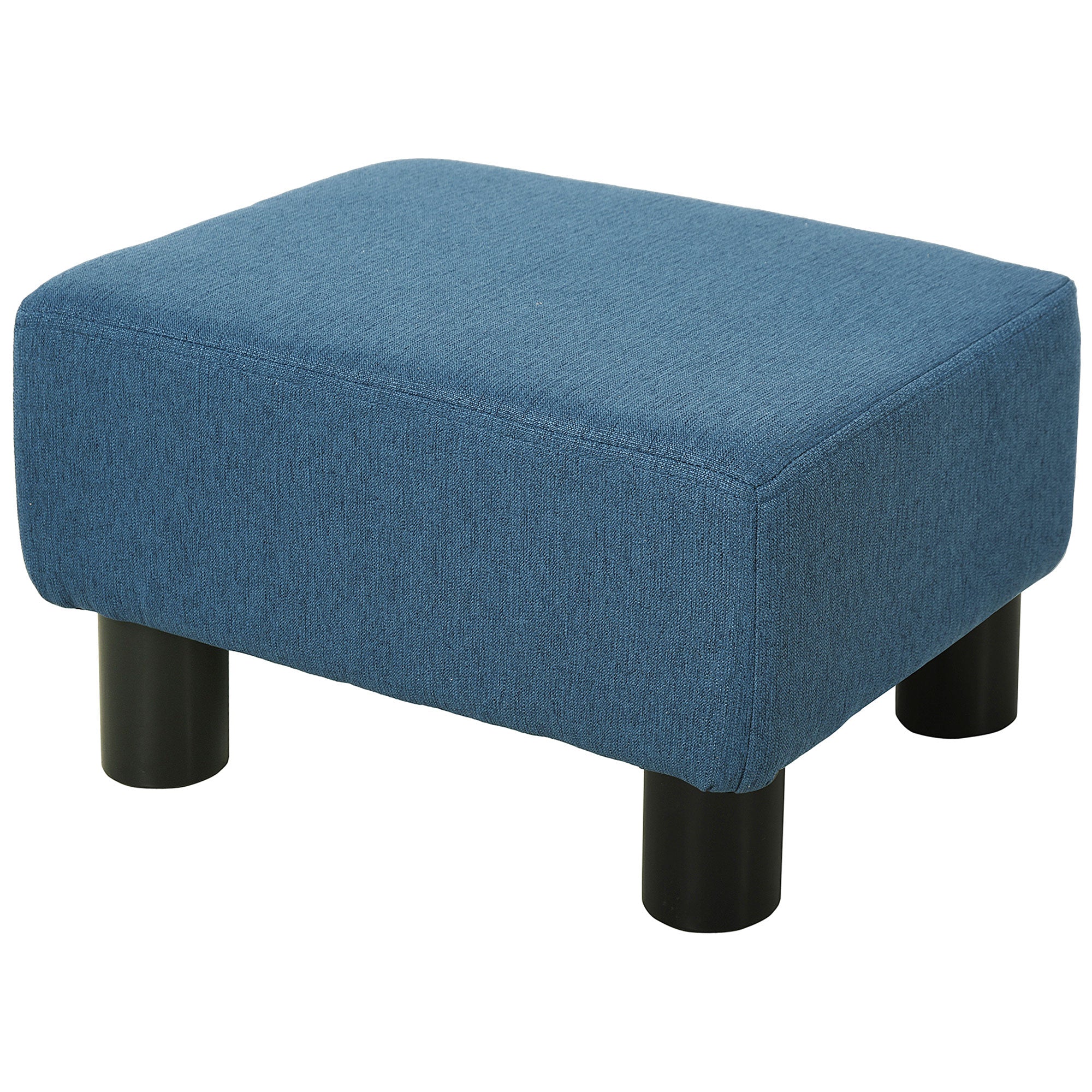 HOMCOM Chic Linen Fabric Grey Footstool Ottoman Cube With 4 Plastic Legs - Image 19