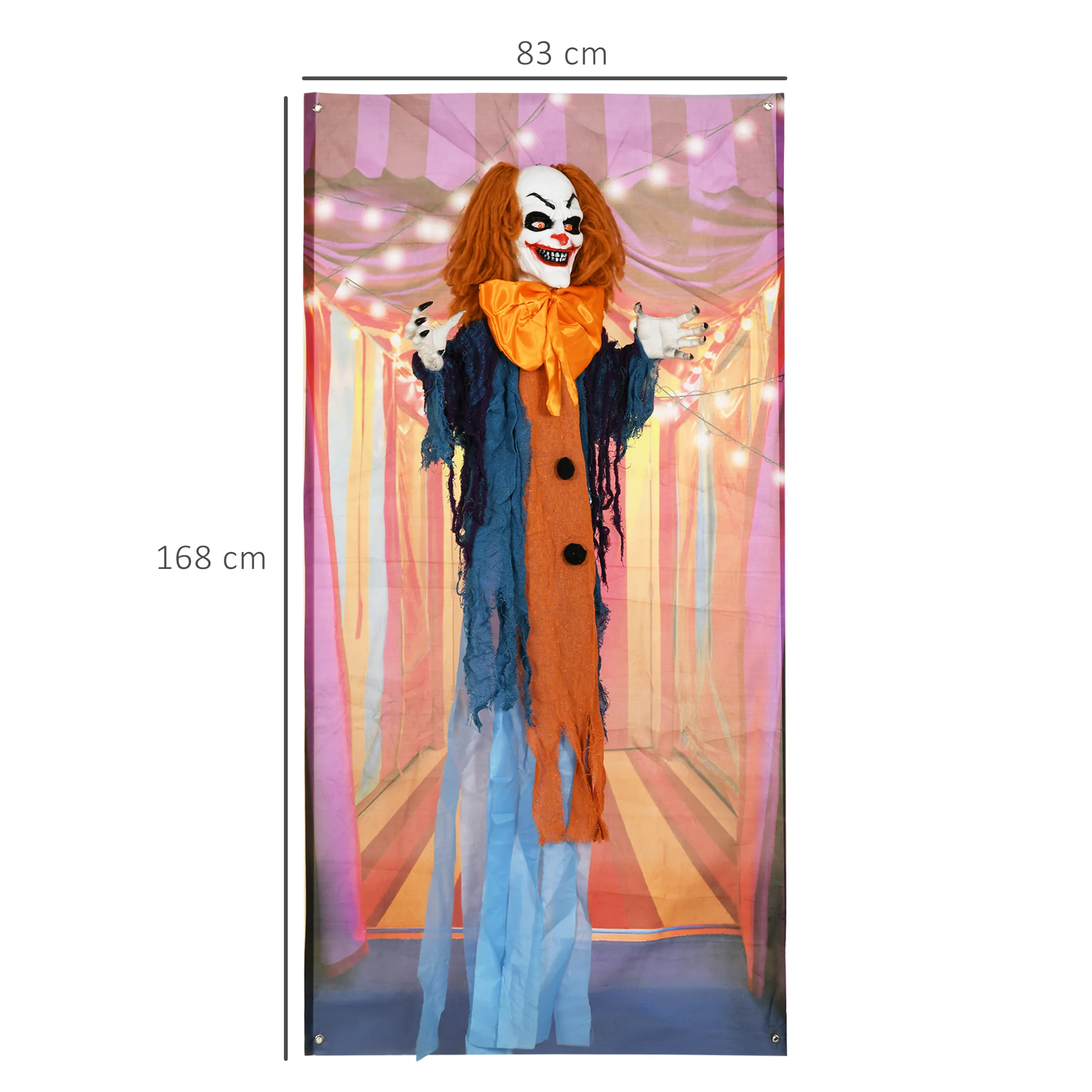 HOMCOM Circus Clown Halloween Decoration, Outdoor Animated Prop for Party - Image 3