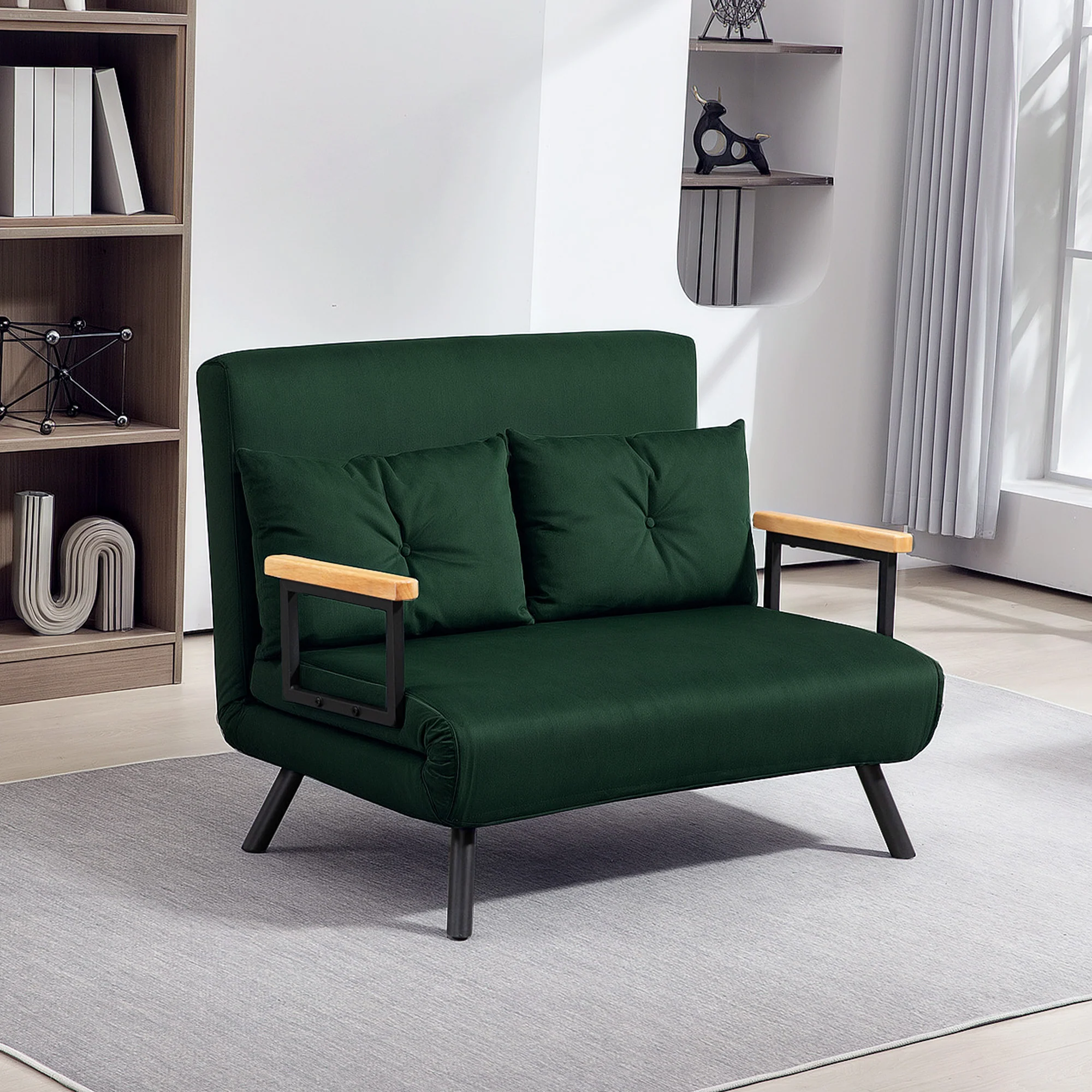 HOMCOM Click Clack 2 Seater Sofa Bed for Living Room, Guest Room - Image 17