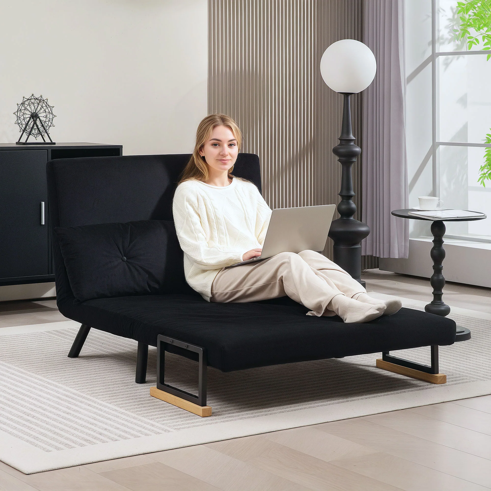 HOMCOM Click Clack 2 Seater Sofa Bed for Living Room, Guest Room - Image 7