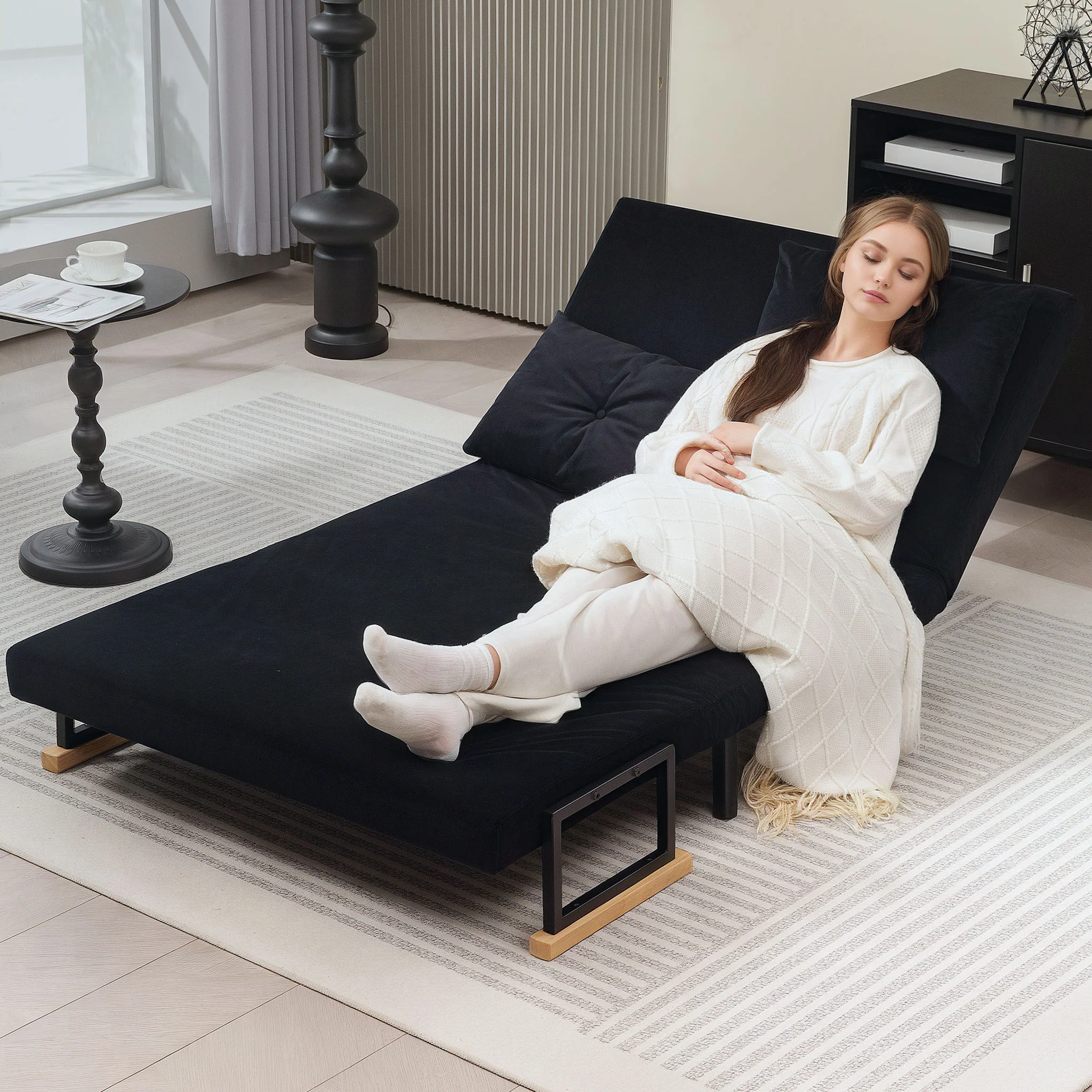 HOMCOM Click Clack 2 Seater Sofa Bed for Living Room, Guest Room - Image 8