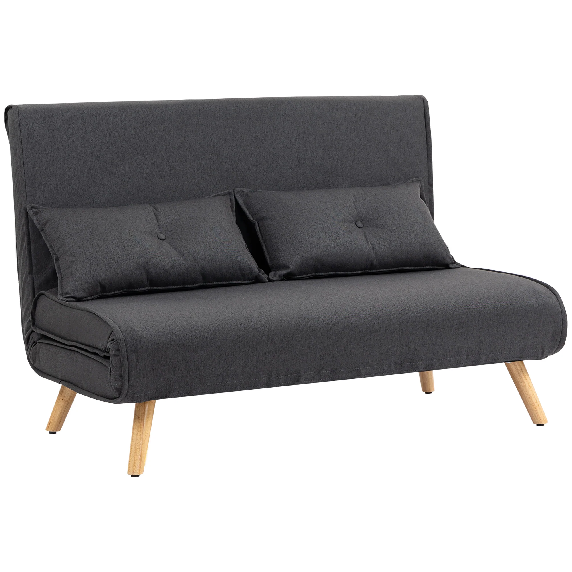 HOMCOM Click Clack Sofa Bed, 2 Seater Bed Settee For Living Room
