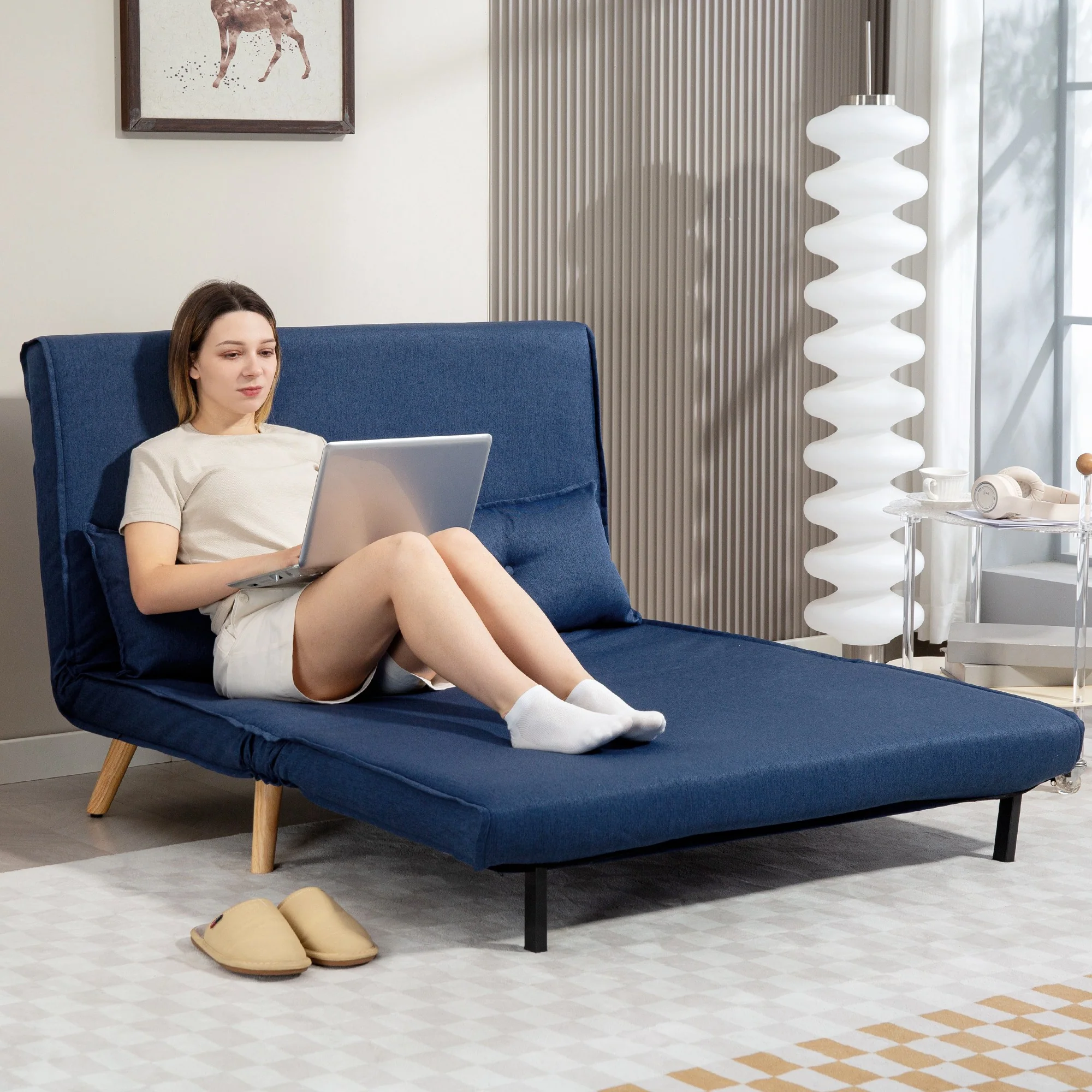 HOMCOM Click Clack Sofa Bed, 2 Seater Bed Settee For Living Room - Image 17