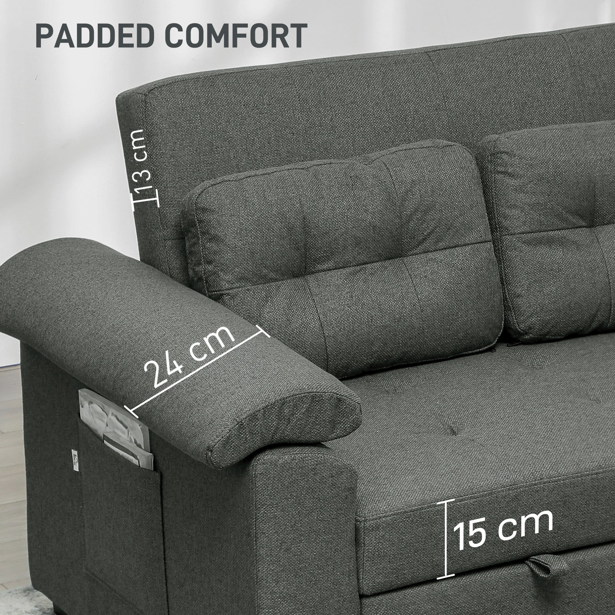 HOMCOM Click Clack Sofa Bed 2 Seater Sofa Bed for Living Room - Image 16