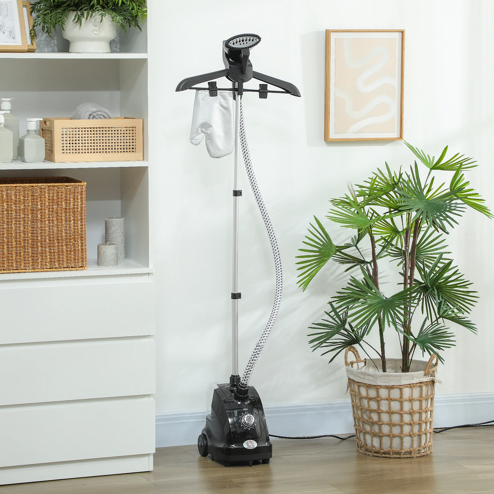 HOMCOM Clothes Steamer with Adjustable Pole 41-110 cm Black - Image 8