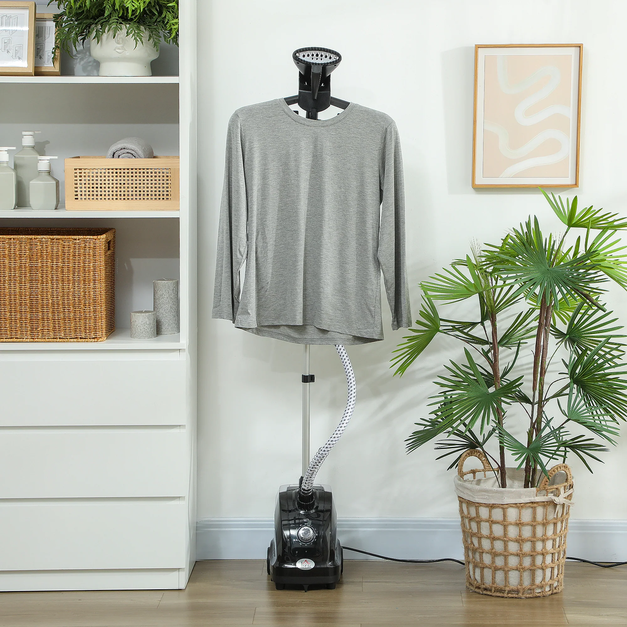 HOMCOM Clothes Steamer with Adjustable Pole 41-110 cm Black - Image 9