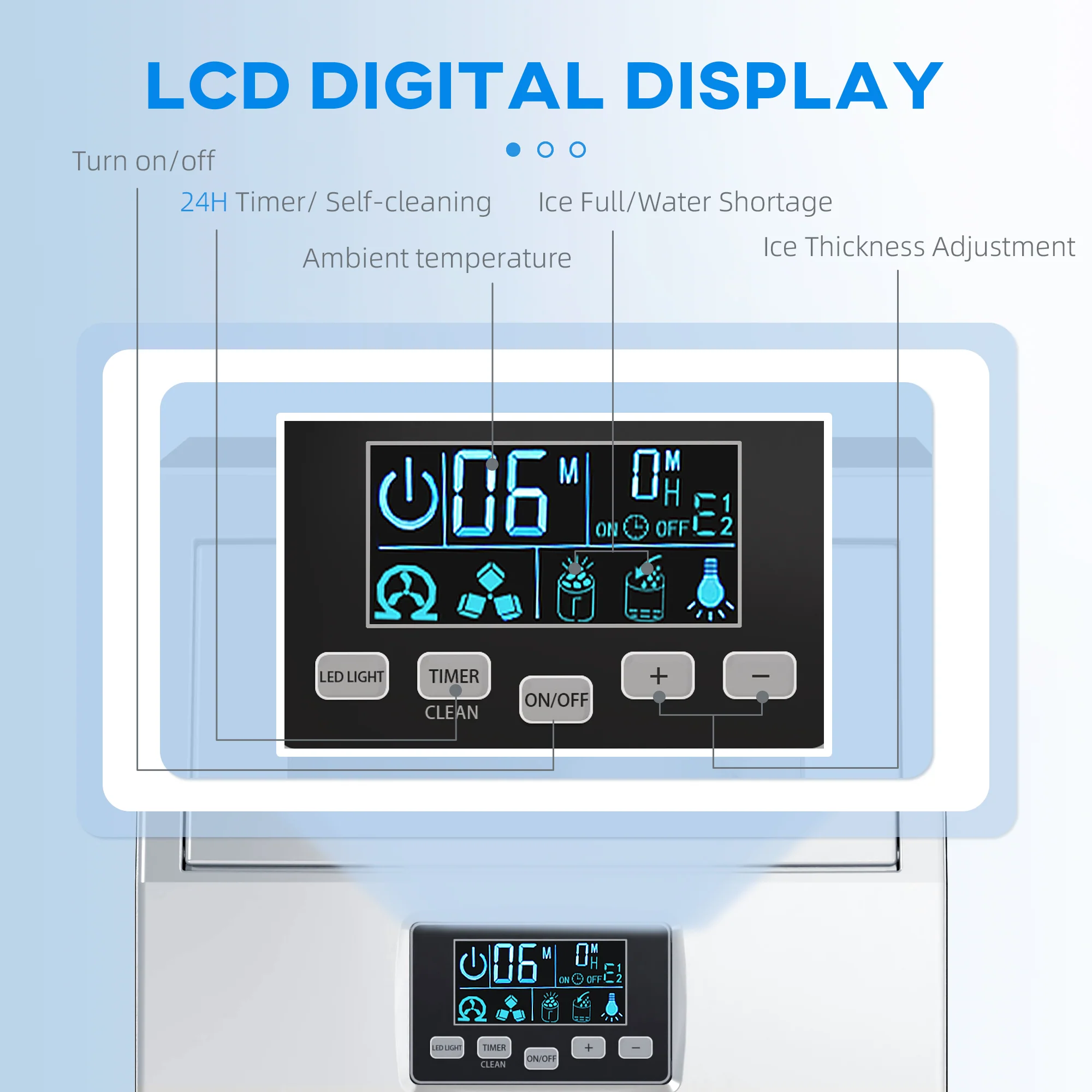 HOMCOM Commercial Ice Maker w/ 4kg Ice Storage for Home Restaurant - Image 4