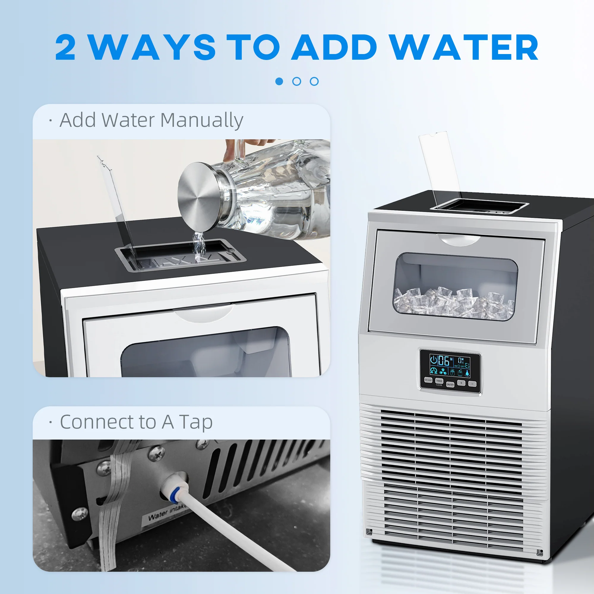 HOMCOM Commercial Ice Maker w/ 4kg Ice Storage for Home Restaurant - Image 6
