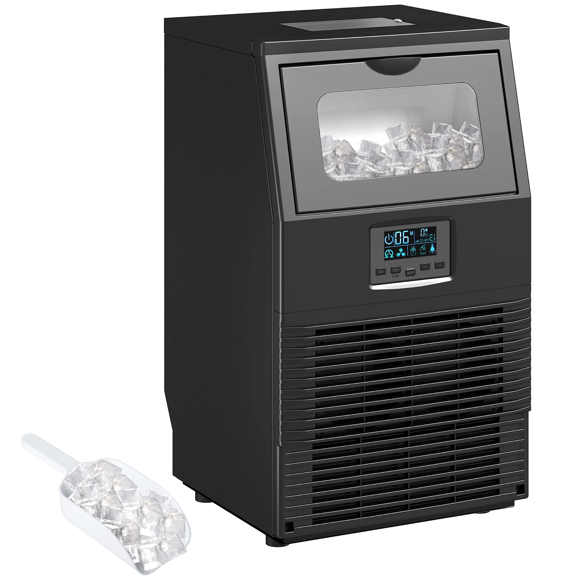 HOMCOM Commercial Ice Maker With 4kg Ice Storage For Home Restaurant