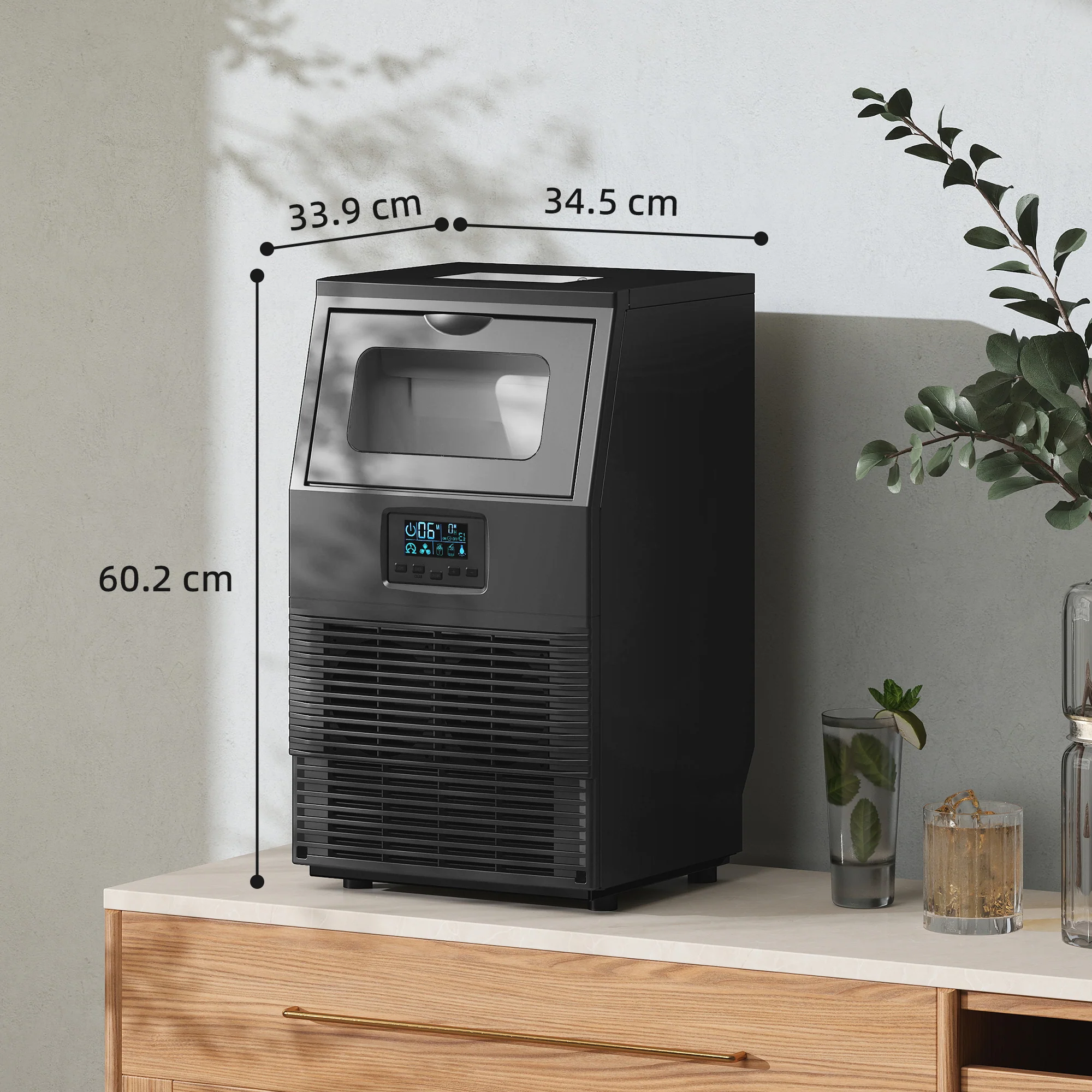 HOMCOM Commercial Ice Maker With 4kg Ice Storage For Home Restaurant - Image 5