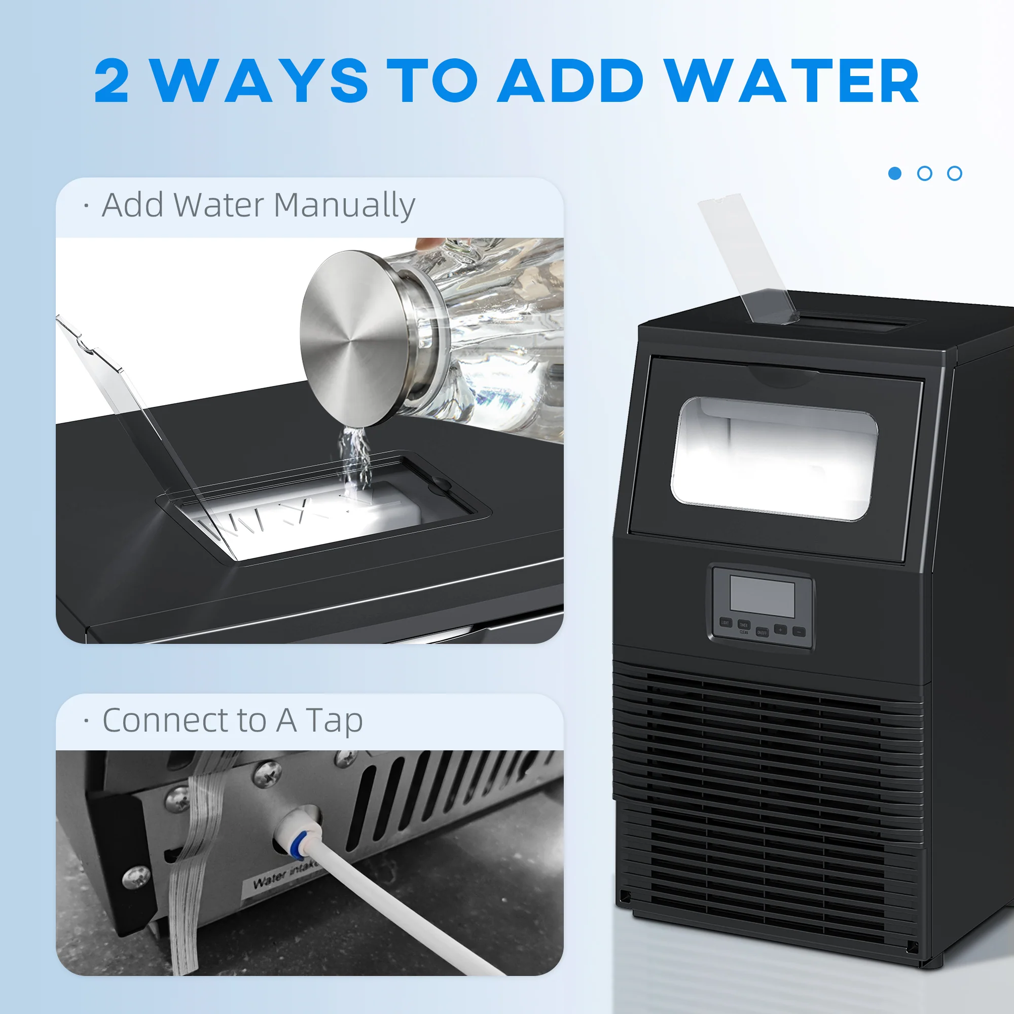 HOMCOM Commercial Ice Maker With 4kg Ice Storage For Home Restaurant - Image 6