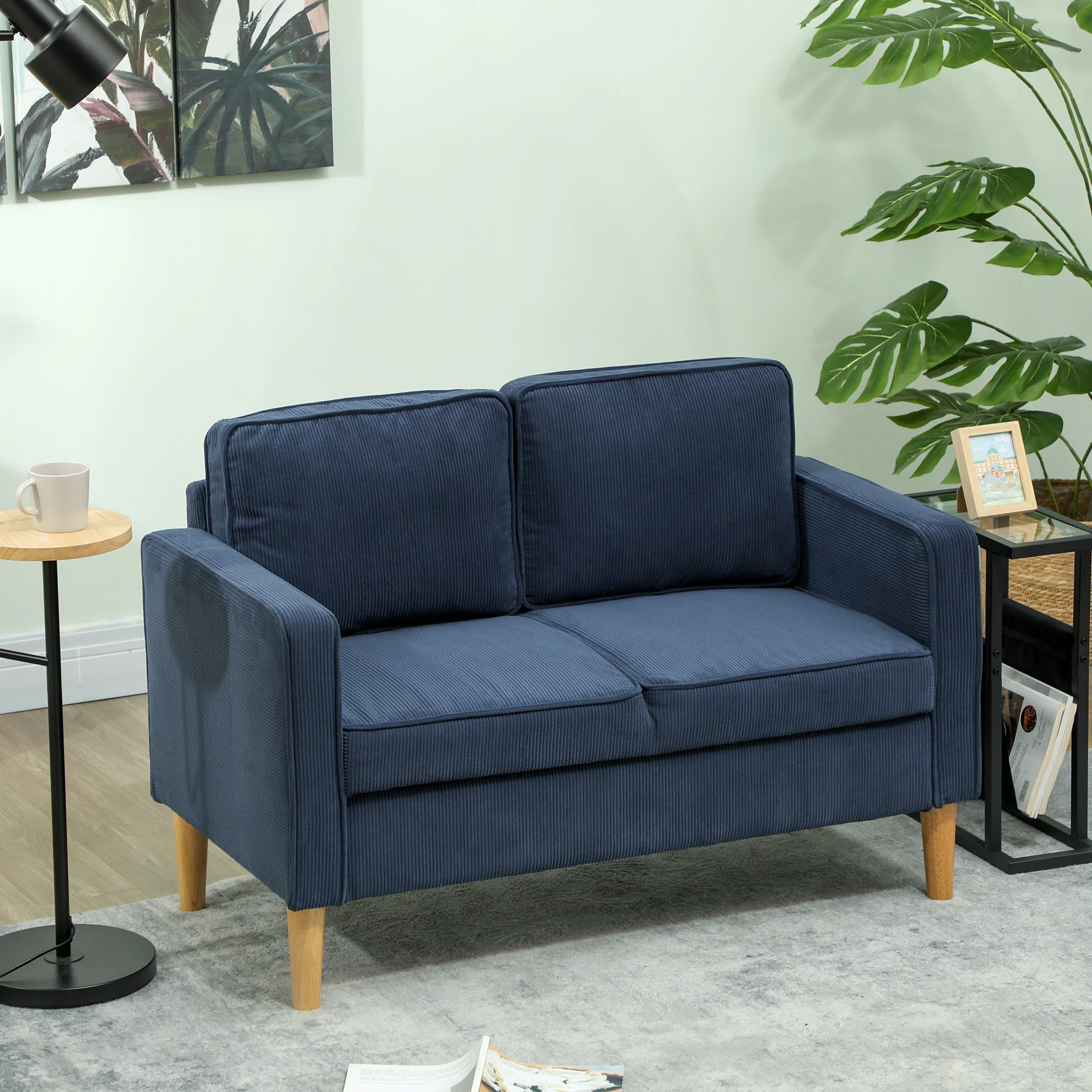 HOMCOM Compact 2 Seater Sofa With Under Seat Storage For Small Spaces - Image 2