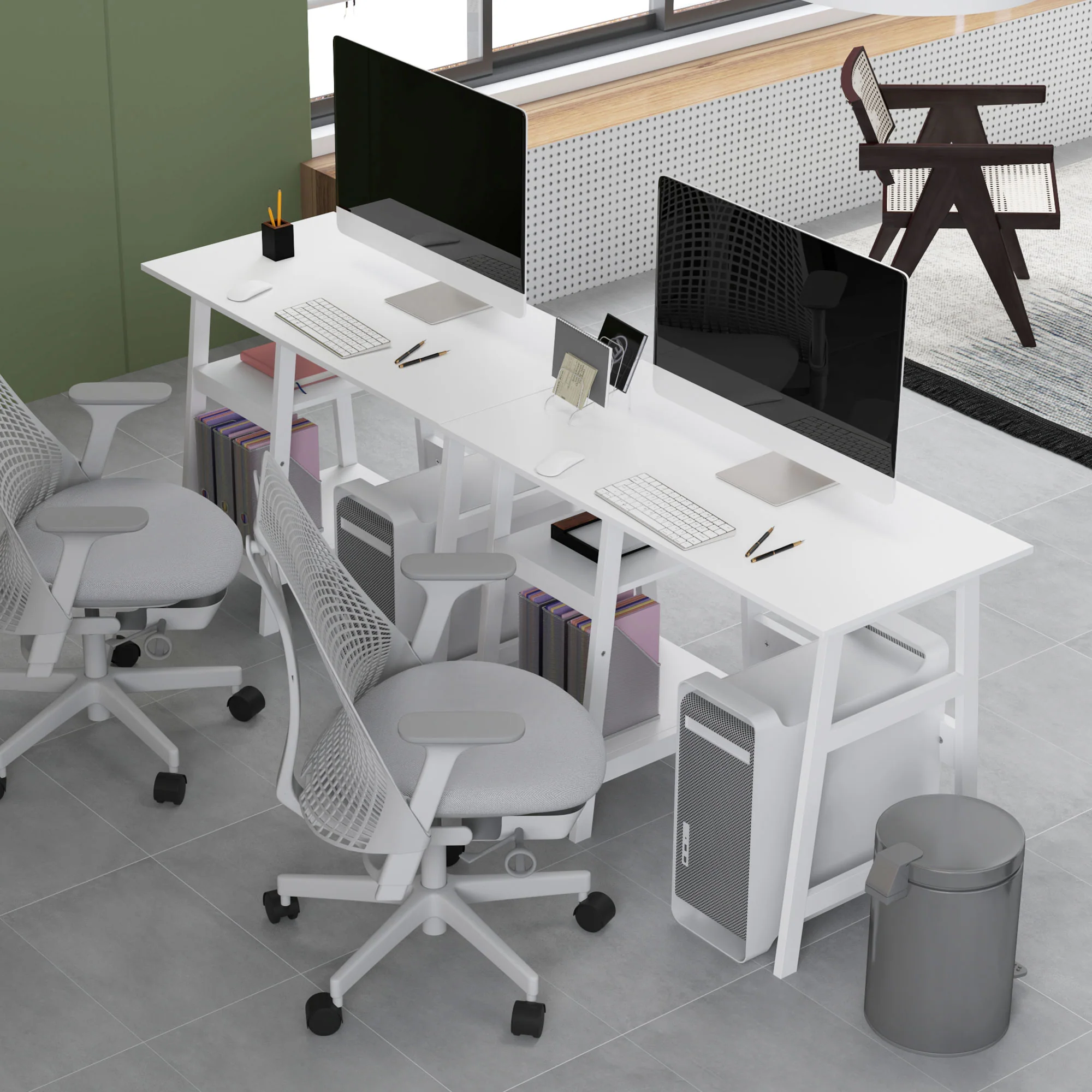 HOMCOM Computer Writing Desk w/ Shelf PC Workstation for Home Office - Image 16
