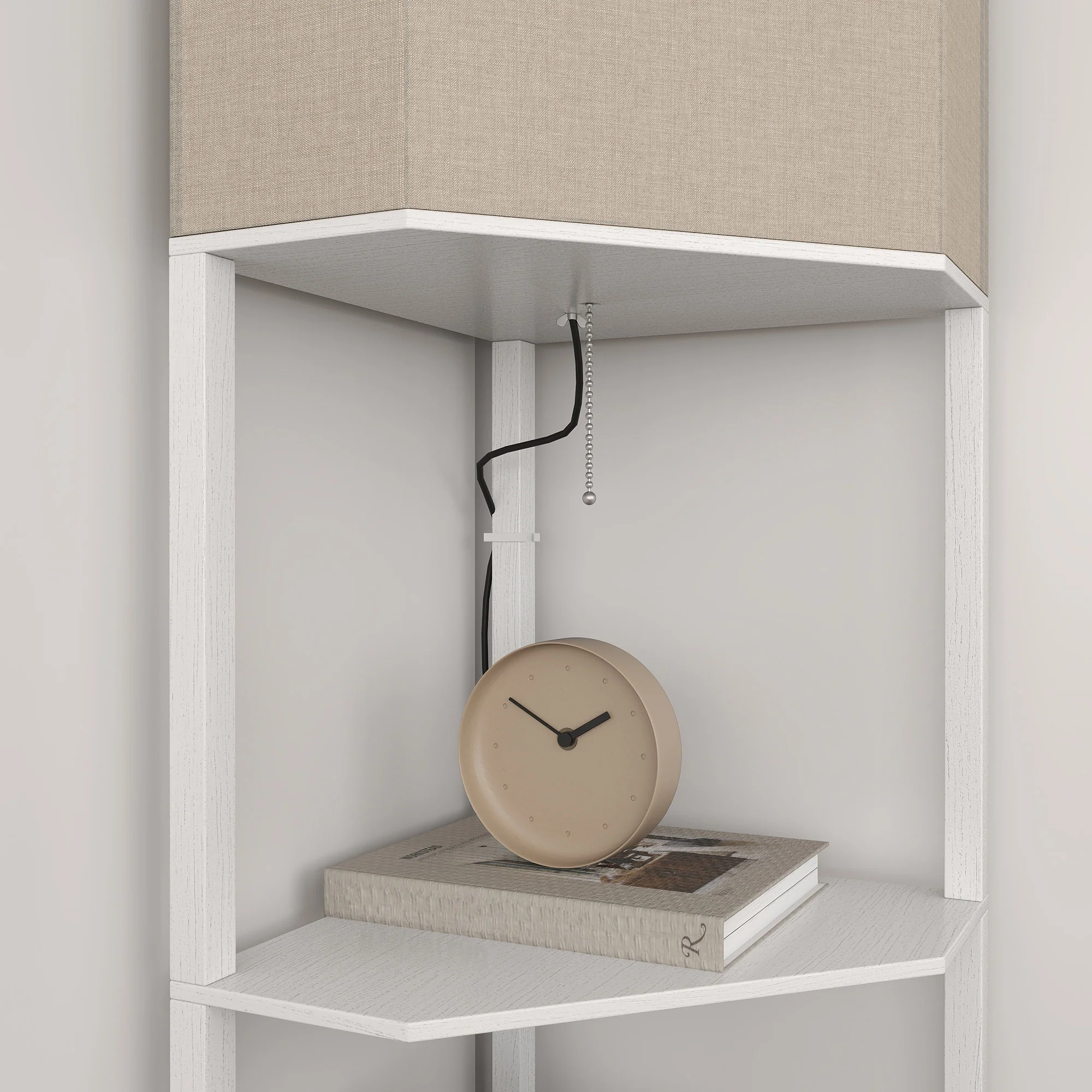 HOMCOM Corner Modern Floor Lamp With Shelves For Living Room, Bedroom - Image 18