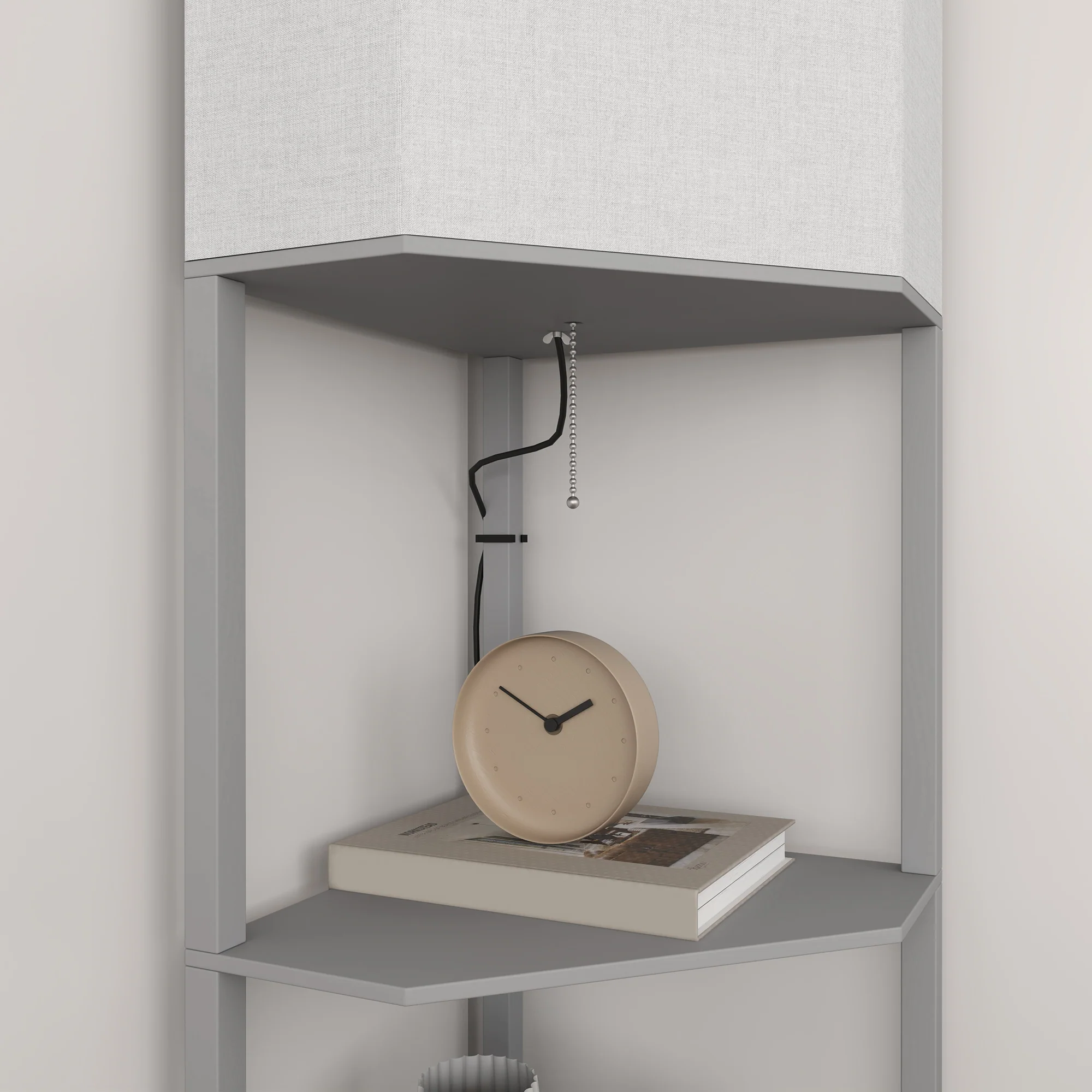 HOMCOM Corner Modern Floor Lamp With Shelves For Living Room, Bedroom - Image 9