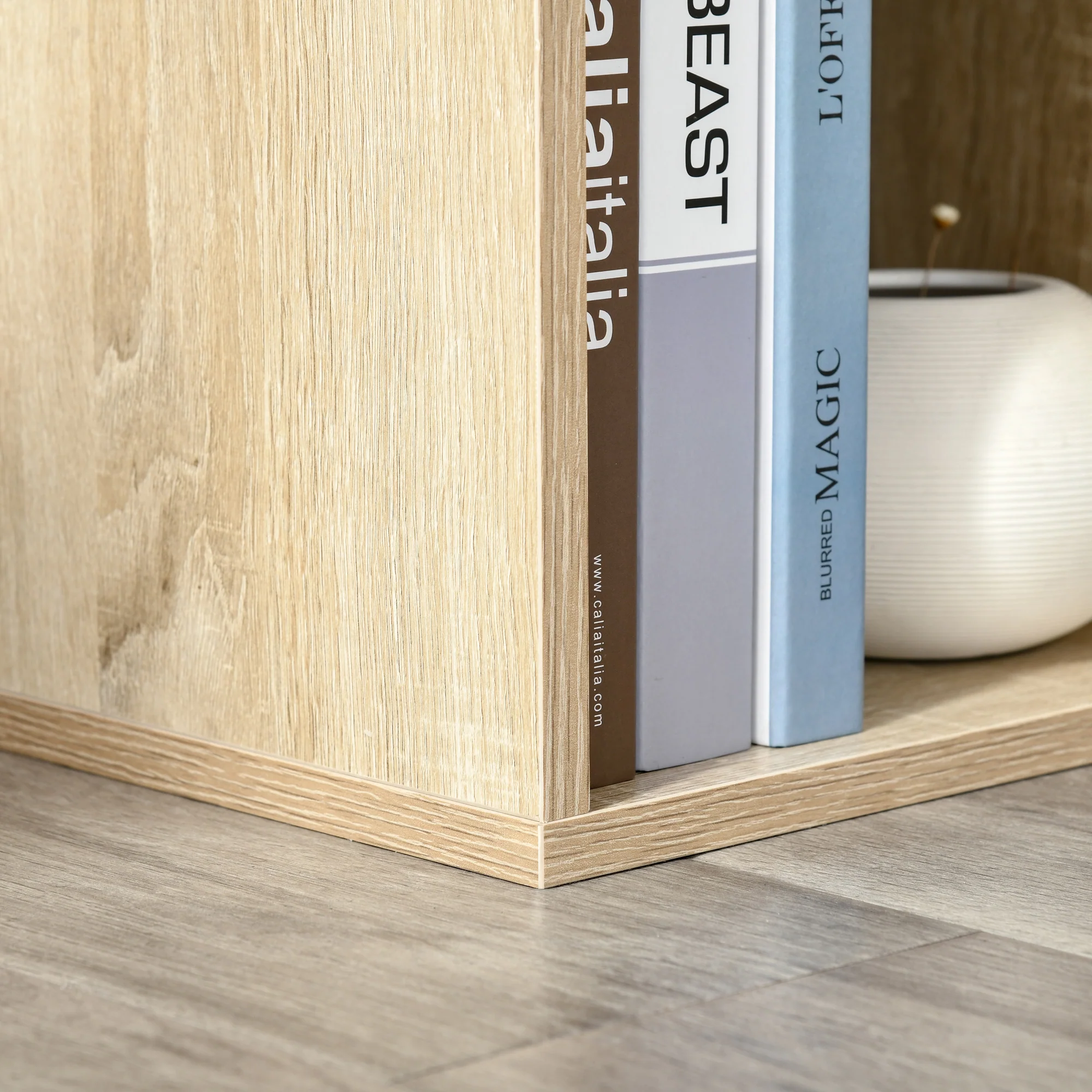 HOMCOM Cubic Cabinet Bookcase Storage Shelves For Home Office, Oak - Image 9