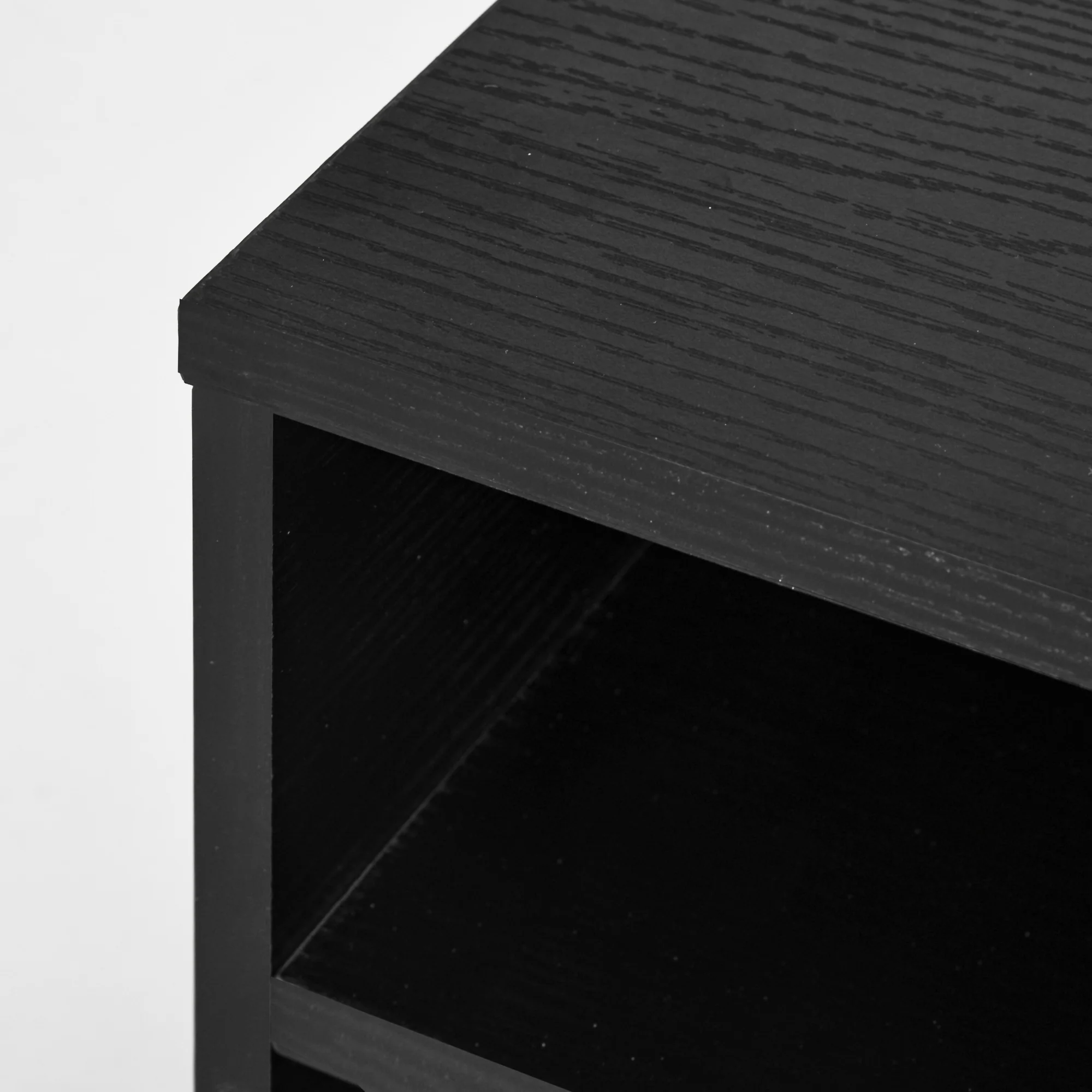HOMCOM Desktop Printer Stand With 3 Open Compartments, Desk Organiser, Black - Image 9
