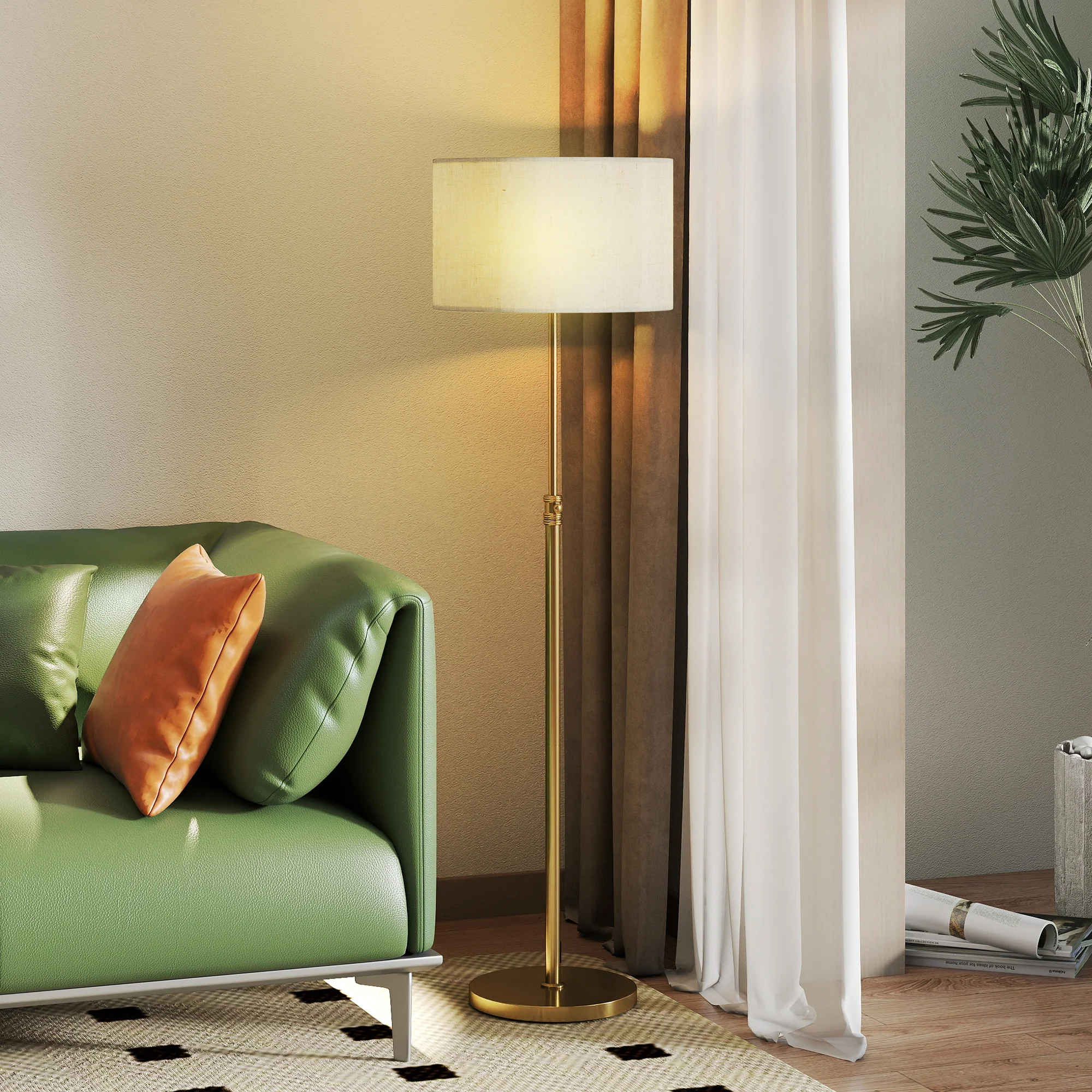 HOMCOM Dimmable Floor Lamp, Standing Lamp With Adjustable Colour Temperature - Image 2