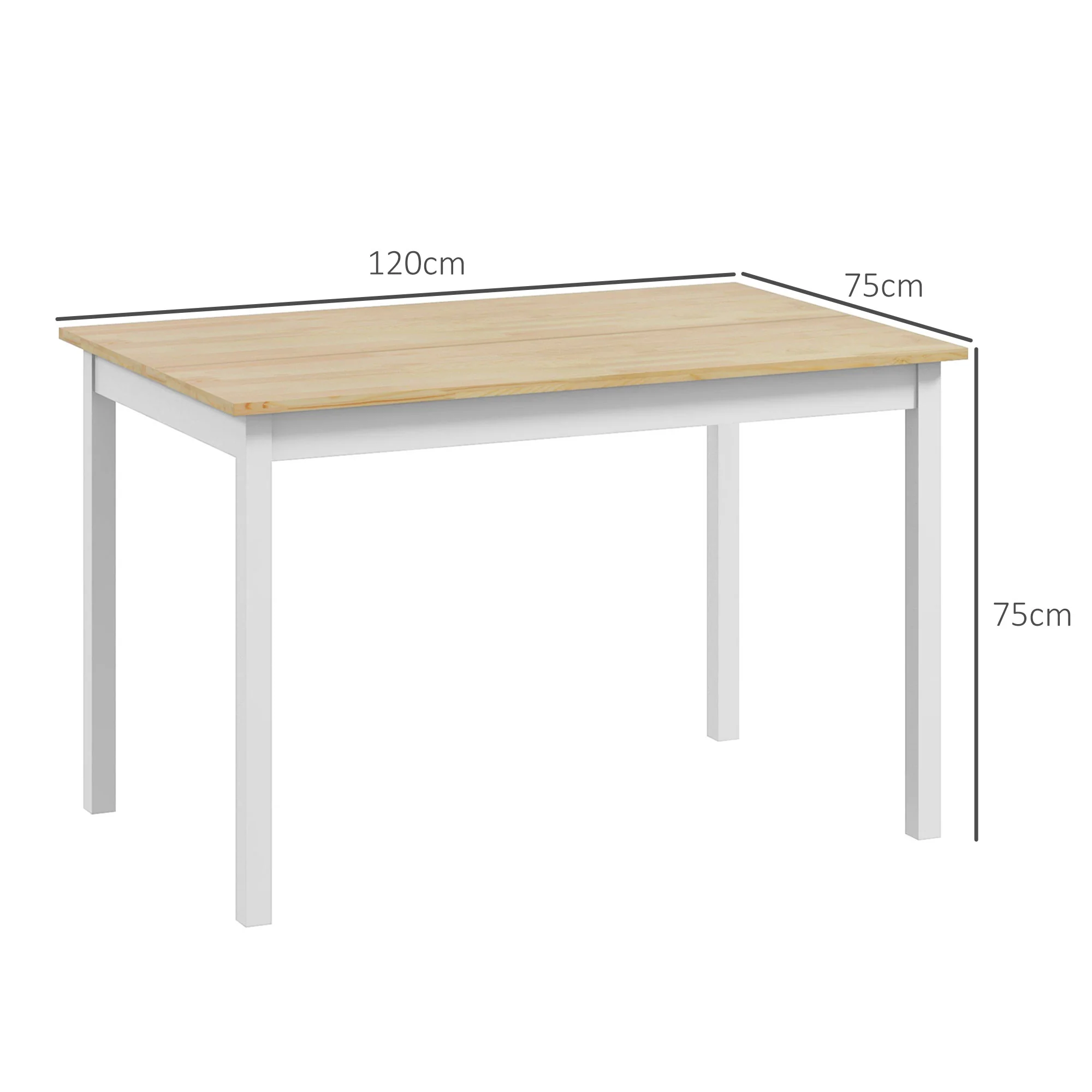 HOMCOM Dining Table Farmhouse Kitchen Table W/ Wood Frame For Dining Room - Image 6