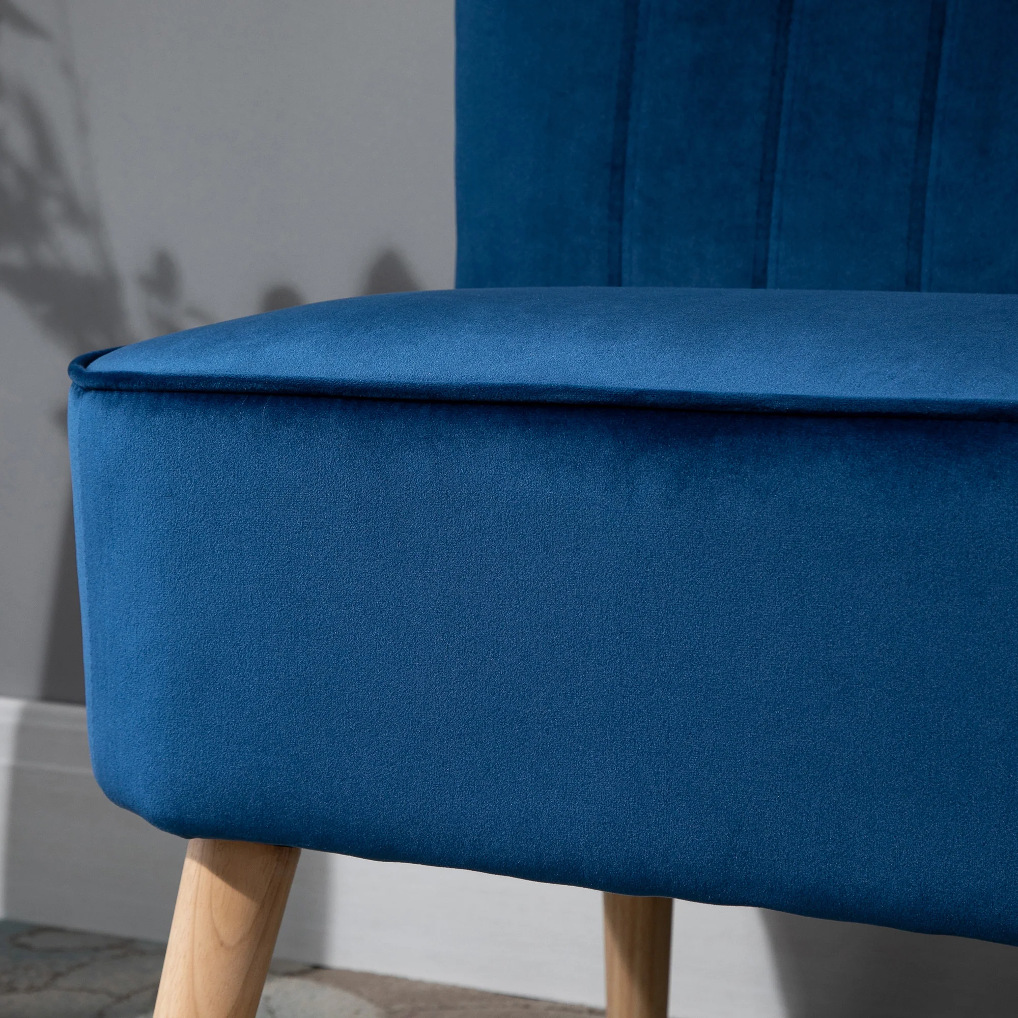 HOMCOM Double Sofa Foam Padding High Back, Dark Blue - Image 9
