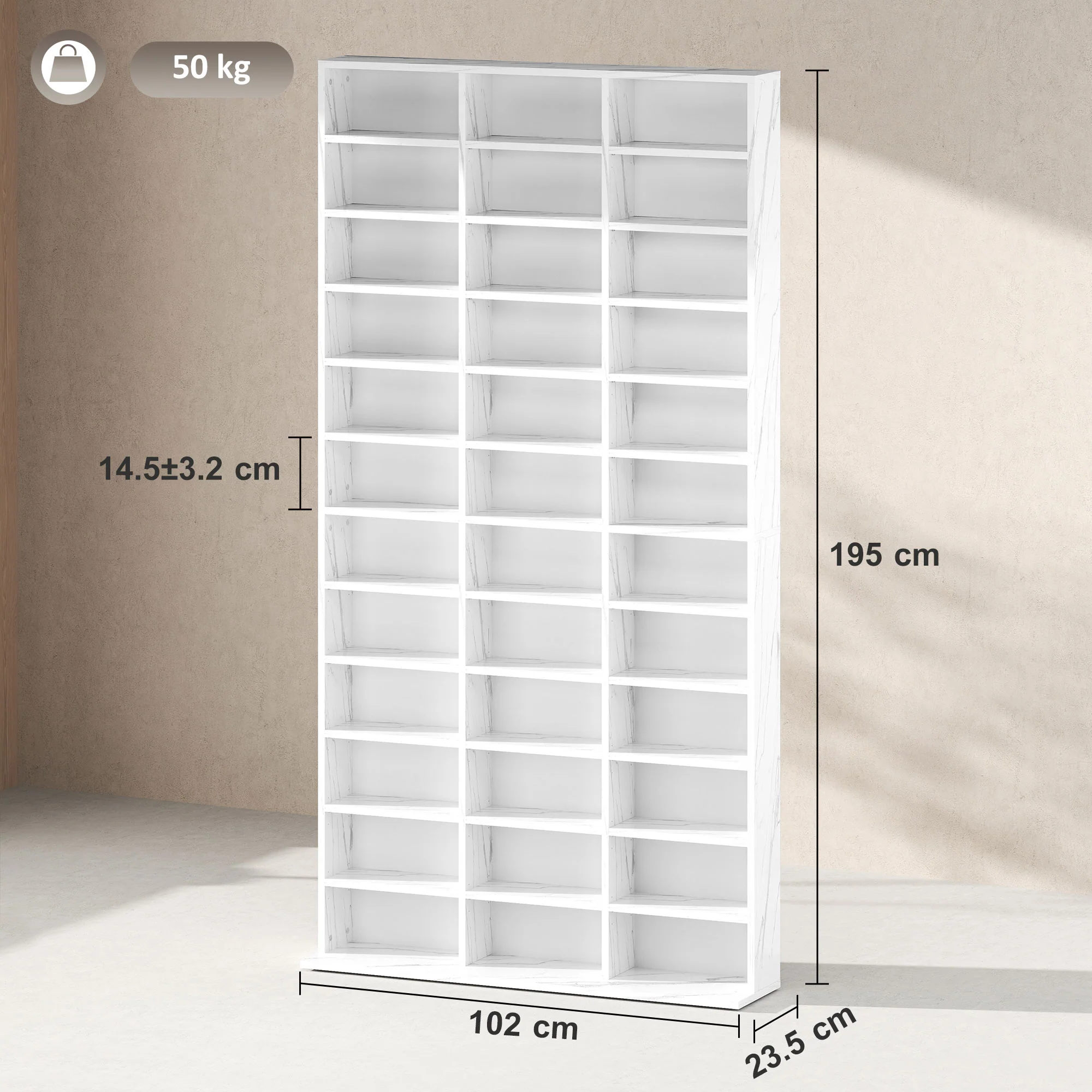 HOMCOM DVD CD Media Storage Rack, Video Display Unit - Image 14