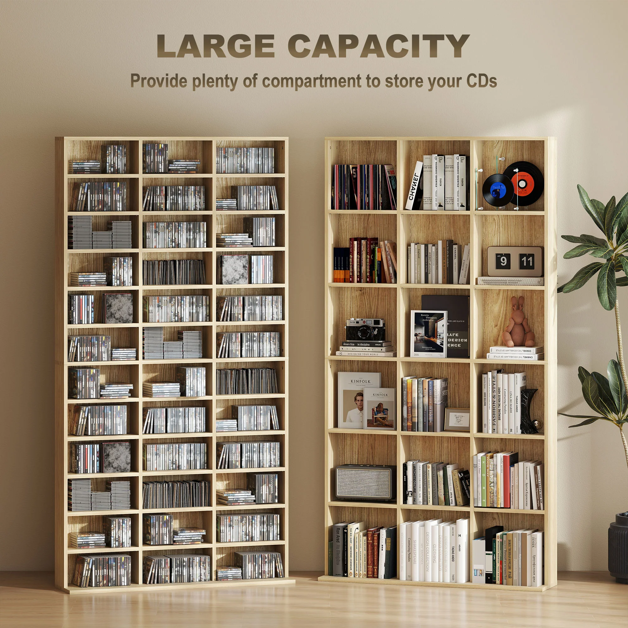 HOMCOM DVD CD Media Storage Rack, Video Display Unit - Image 3