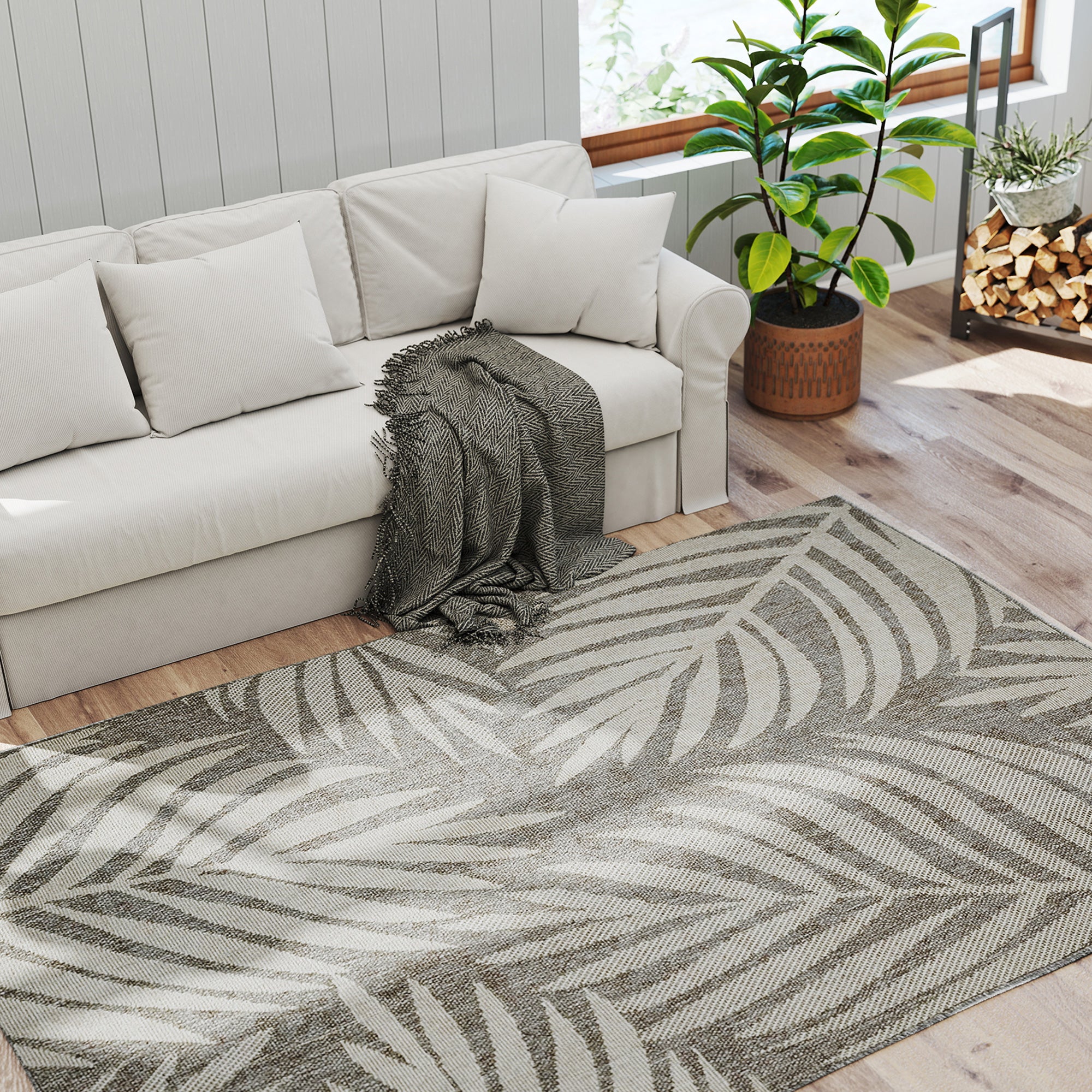 HOMCOM Easy-Cleaning Machine Washable Rug For Patio, Garden, Grey - Image 17