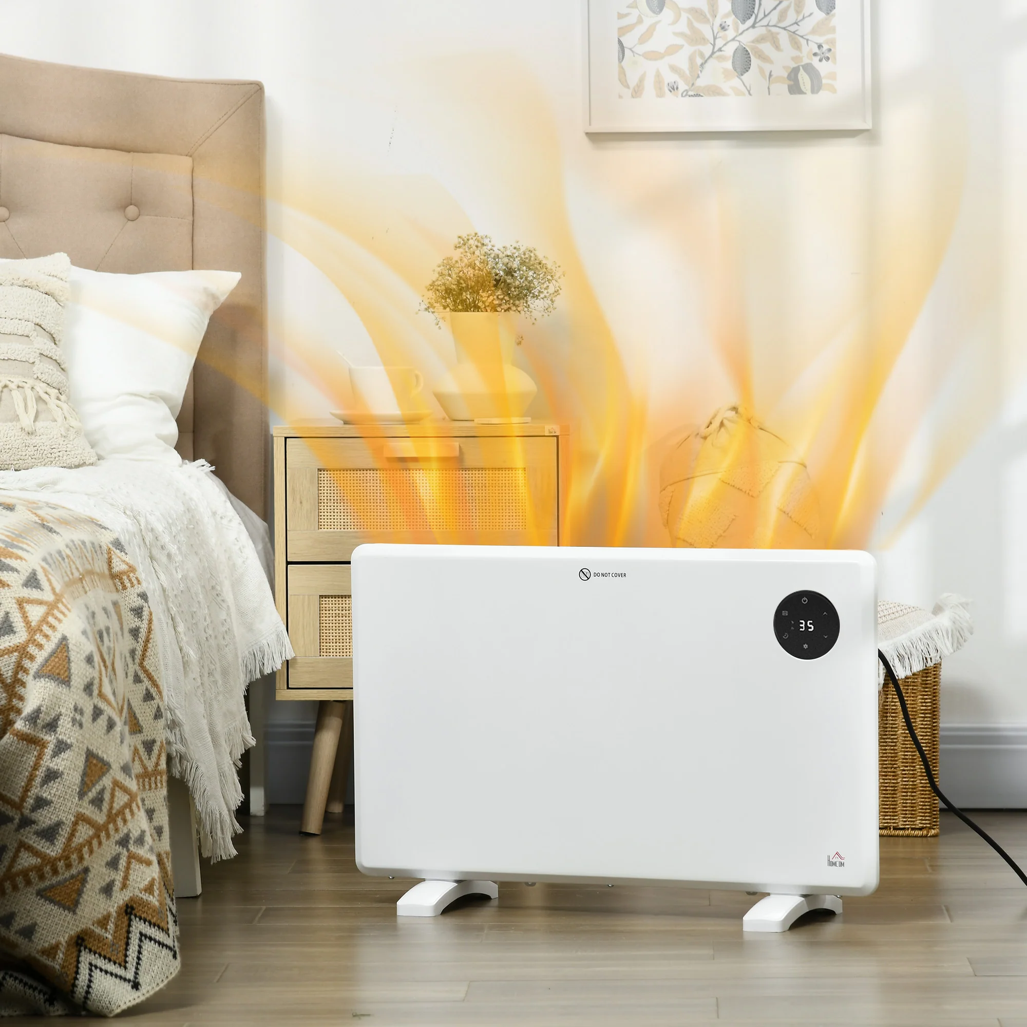 HOMCOM Electric Convector Heater, Quiet Space Heater w/ LED Display - Image 2