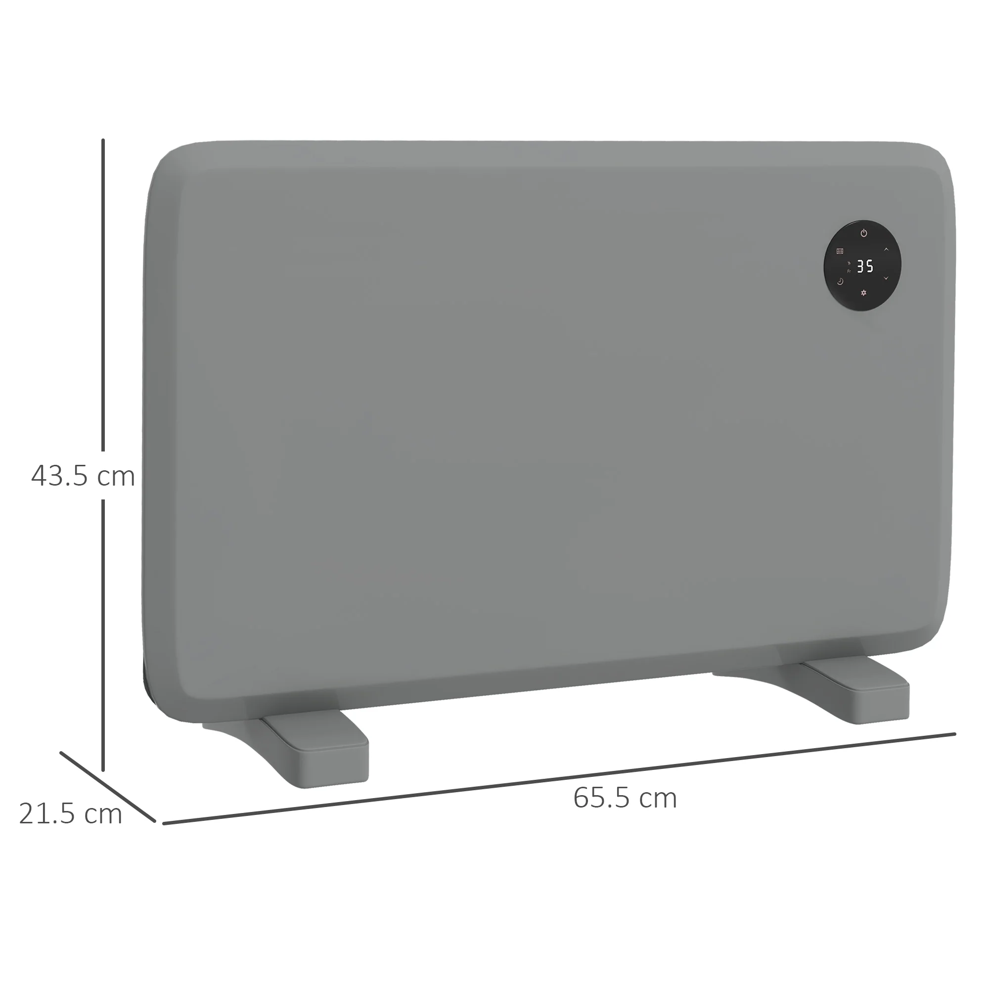 HOMCOM Electric Convector Heater, Quiet Space Heater w/ LED Display - Image 3
