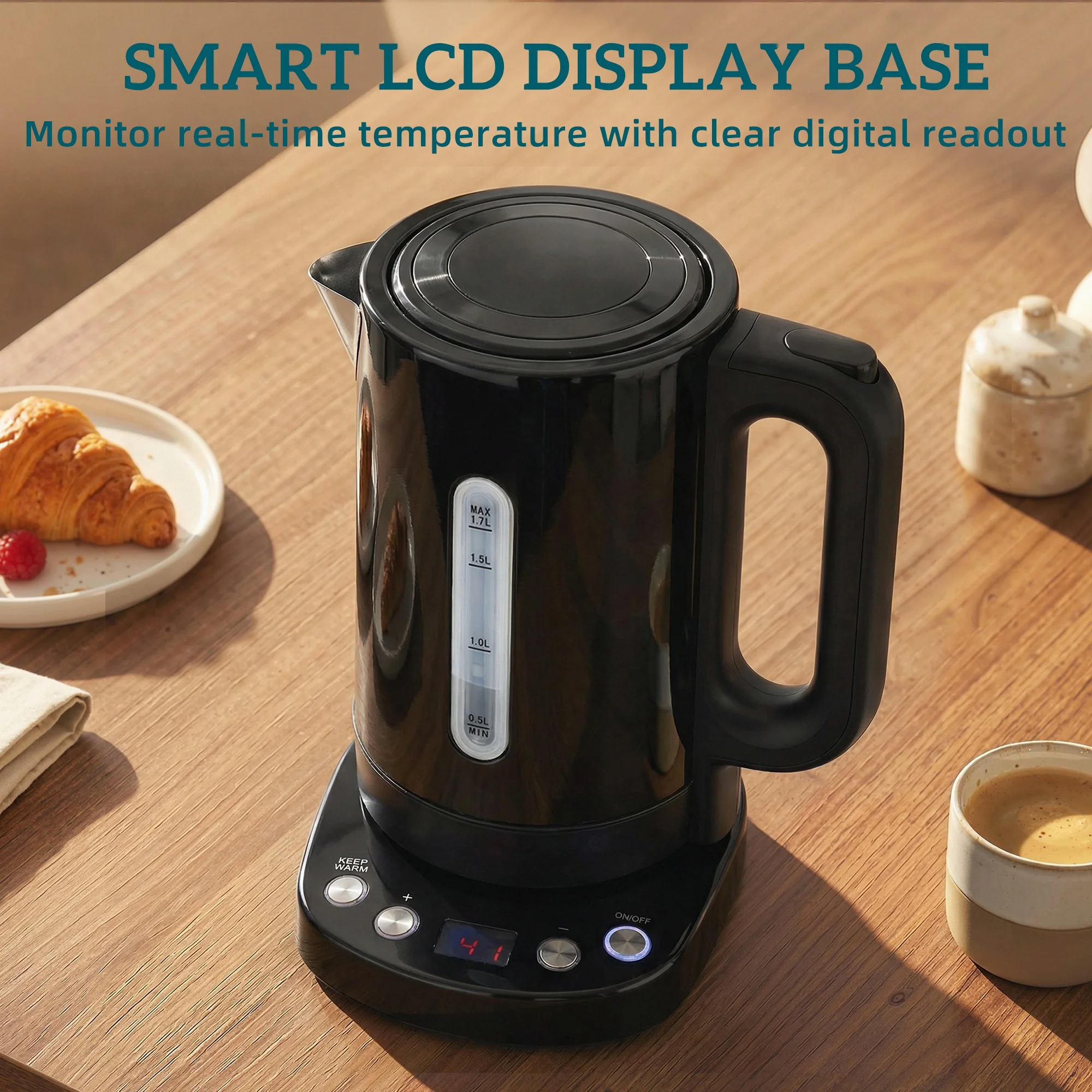 HOMCOM Electric Kettle, 1.7L Fast Boil, 3kW Water Kettle With Strix Thermost - Image 8