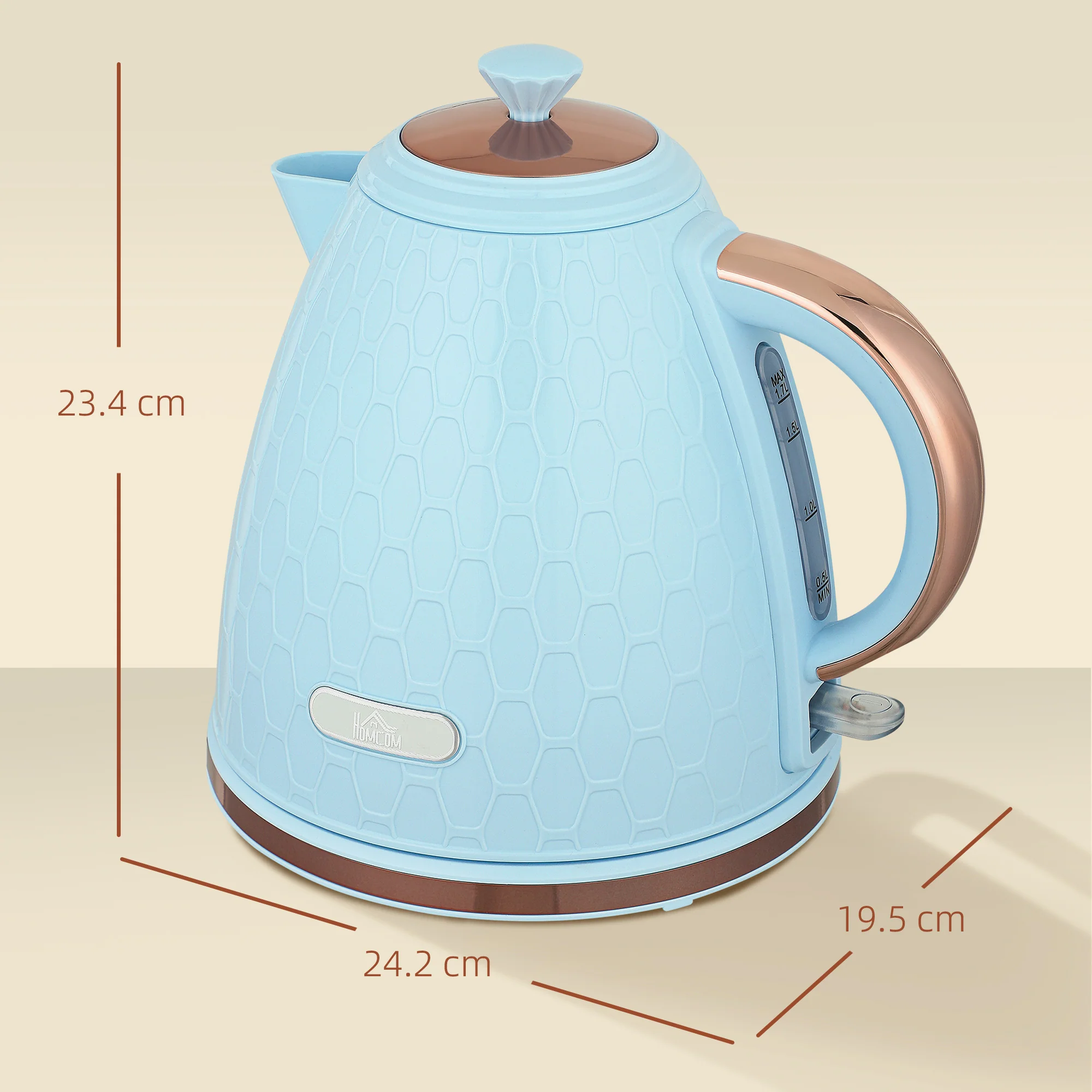 HOMCOM Electric Kettle, Fast Boil, 1.7L, 3kW, Auto Shut-off - Image 3