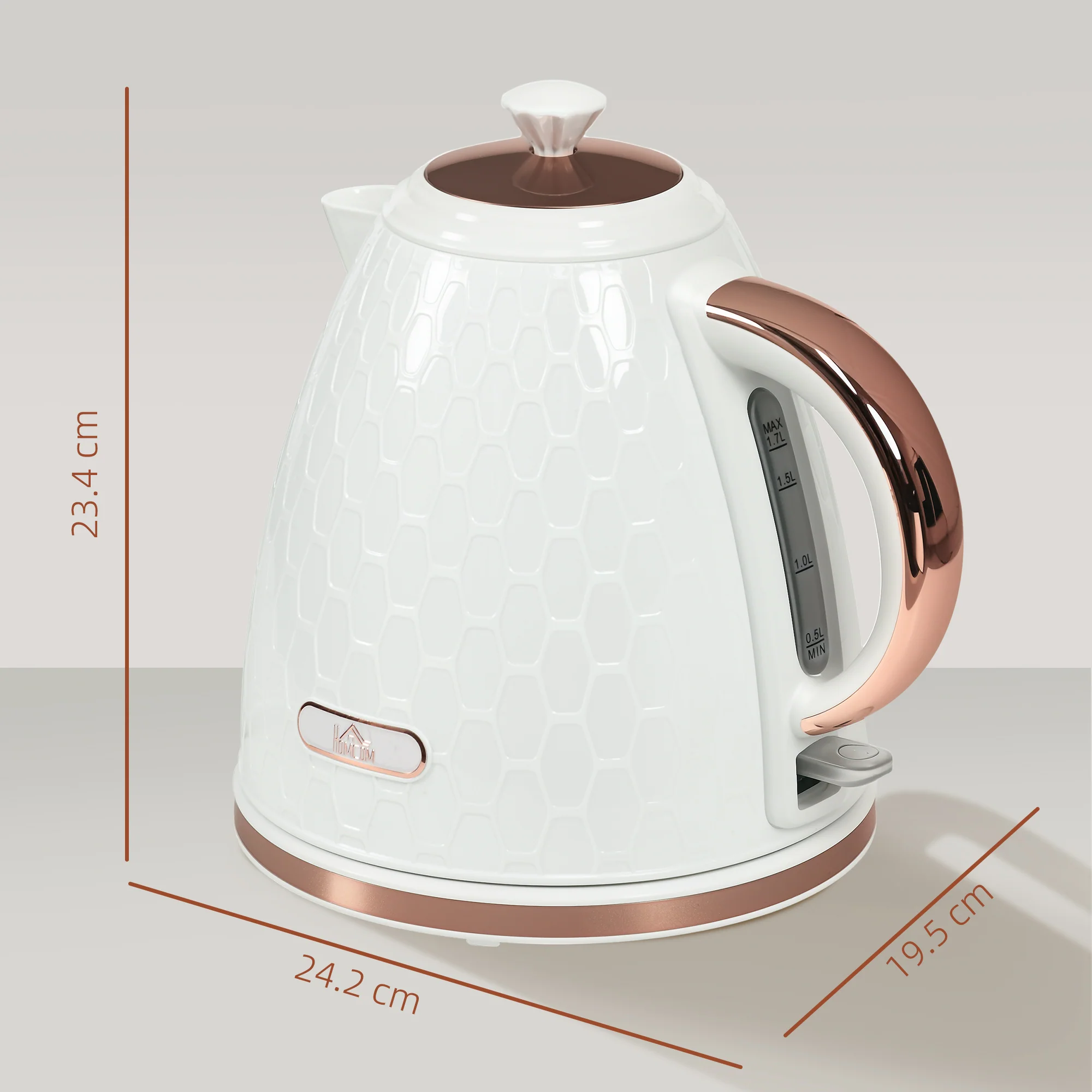 HOMCOM Electric Kettle, Fast Boil, 1.7L, 3kW, Swivel, Auto Shut-off - Image 5