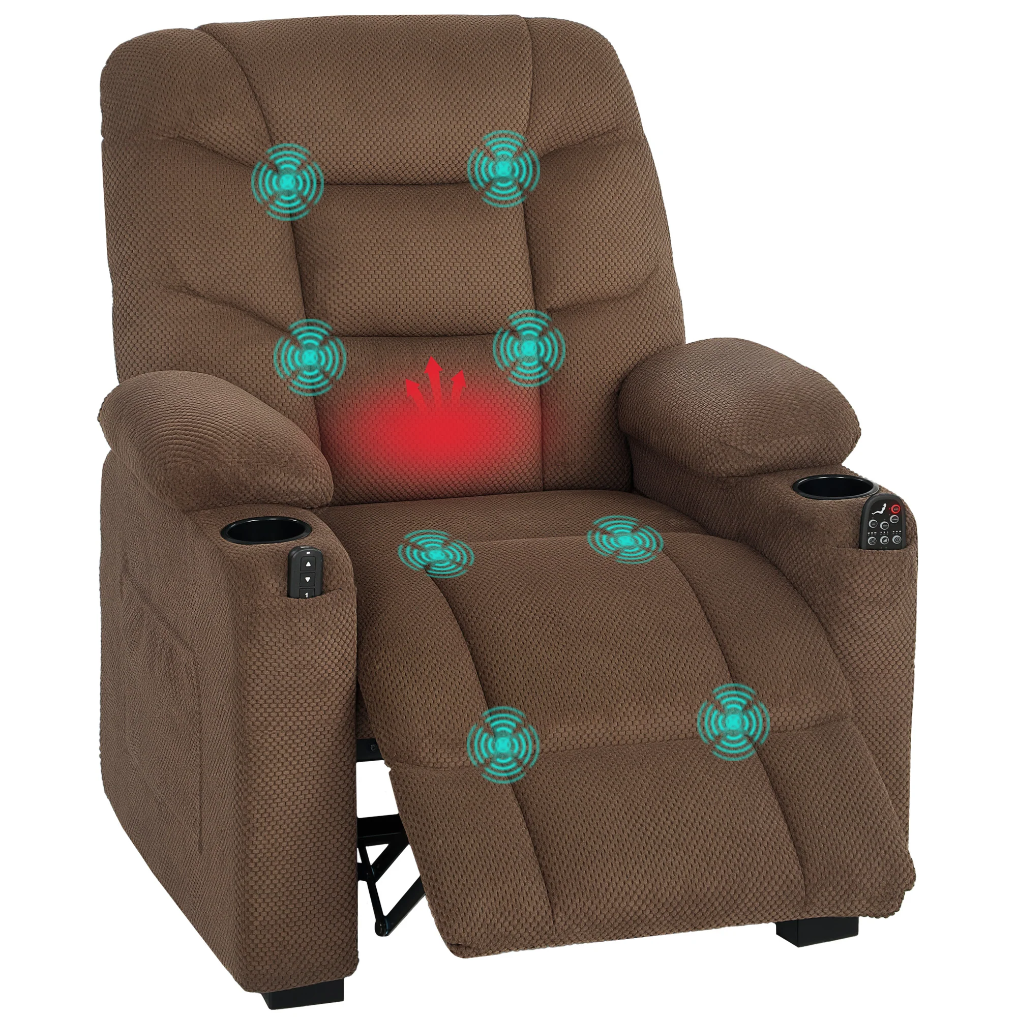 HOMCOM Electric Massage Recliner Armchair with Heat, Reclining Chair, Brown