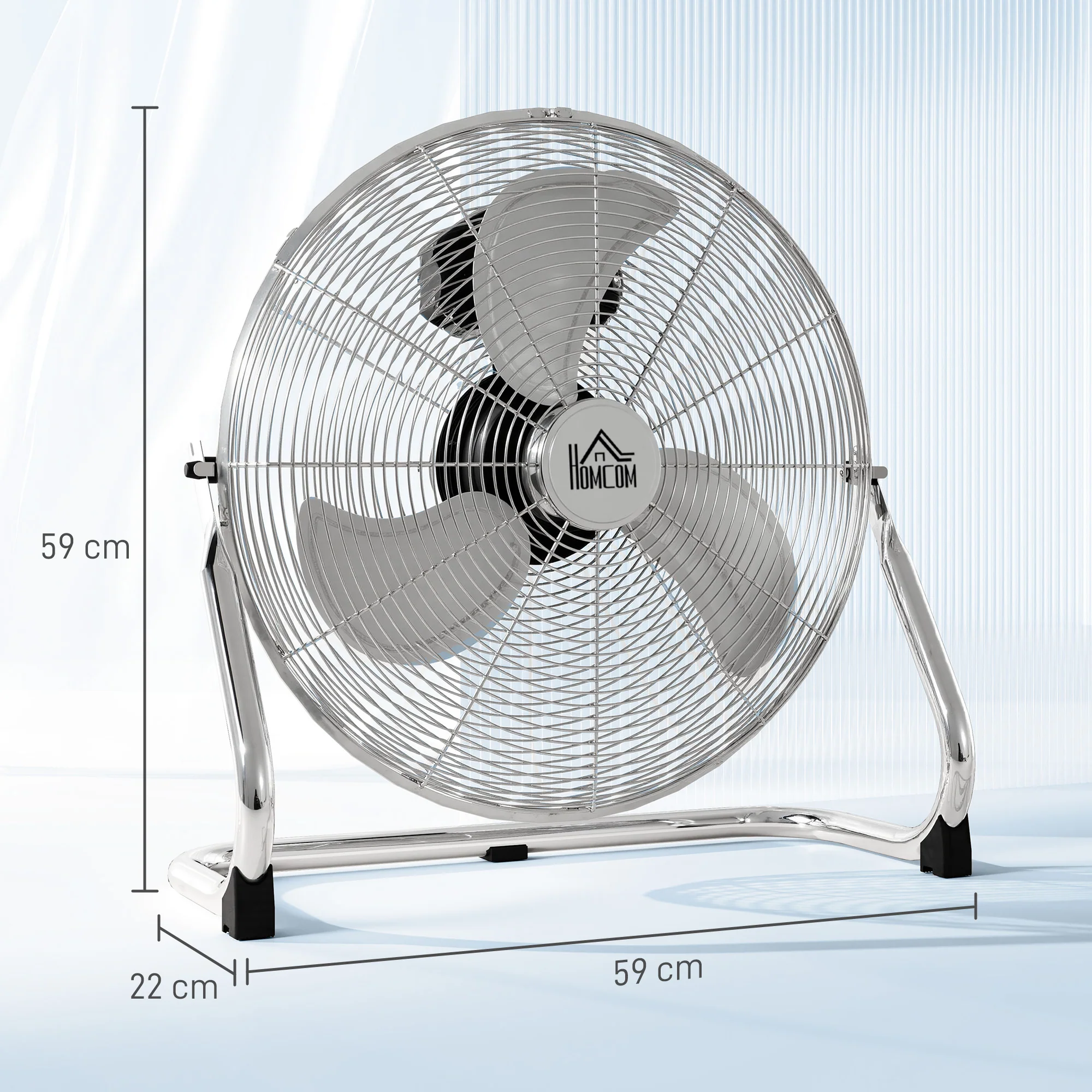 HOMCOM Electric Portable Table Fan with Powerful Airflow, Silver - Image 5