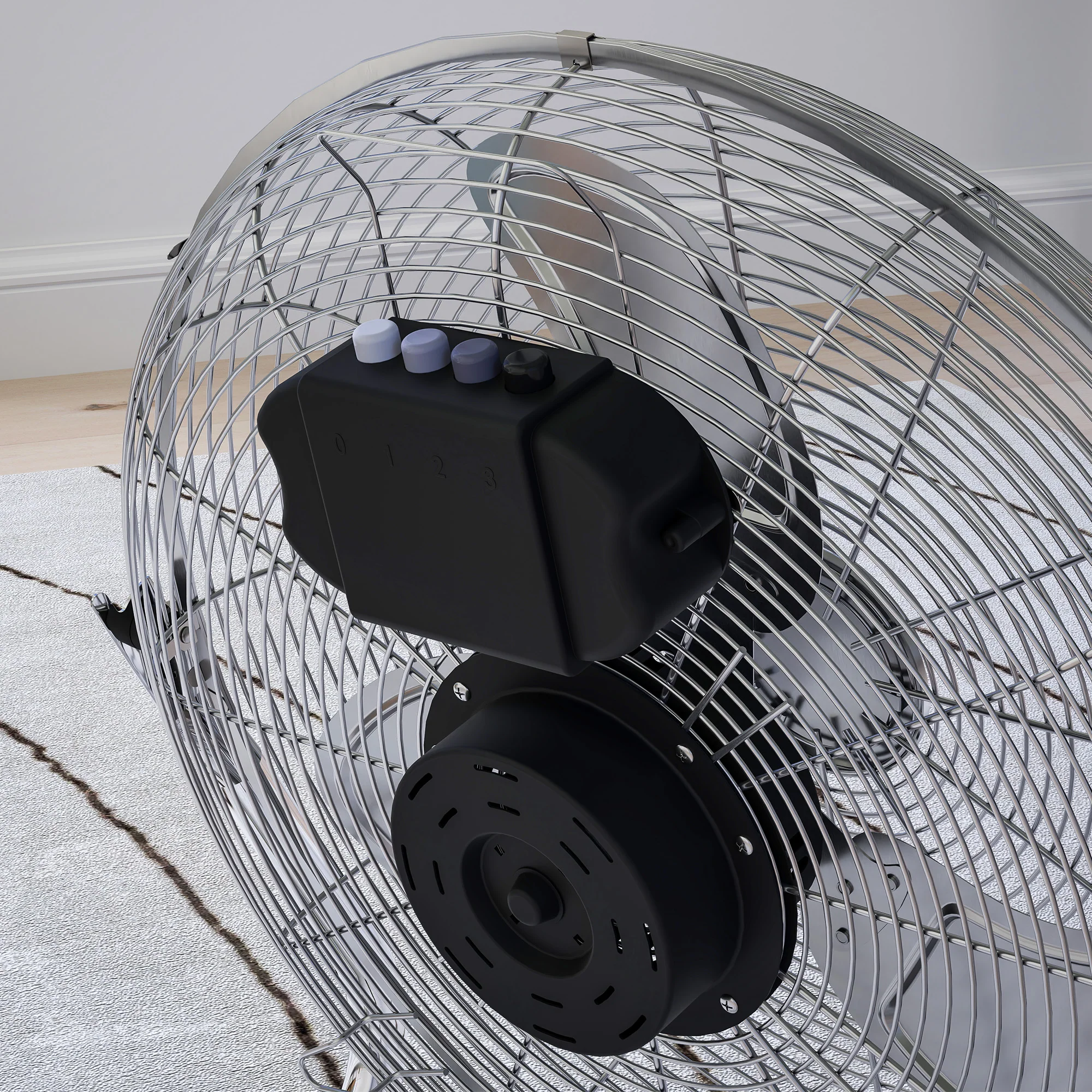 HOMCOM Electric Portable Table Fan with Powerful Airflow, Silver - Image 9