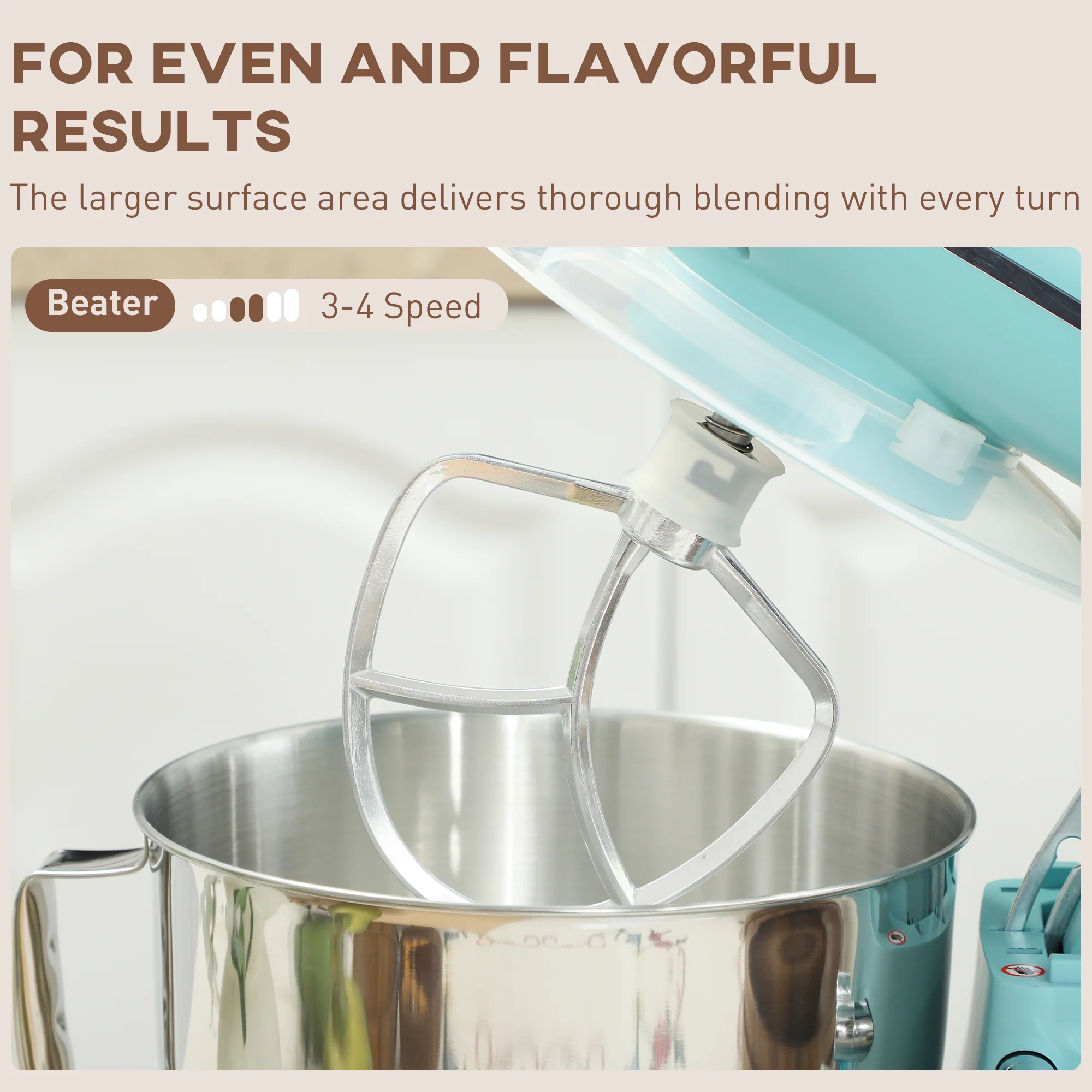 HOMCOM Electric Stand Mixer, 4.5L Food Mixer With Dough Hook, Whisk - Image 14