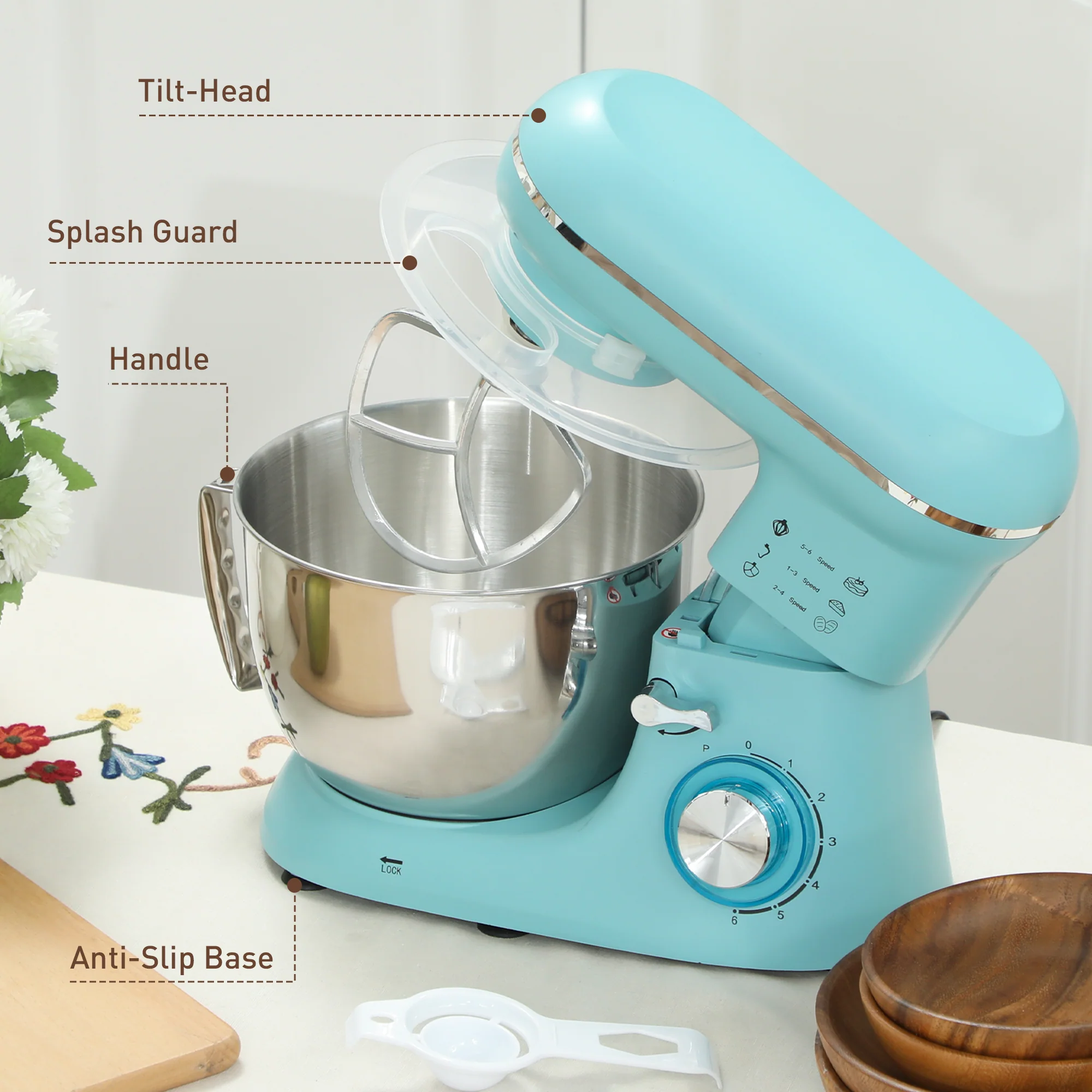HOMCOM Electric Stand Mixer, 4.5L Food Mixer With Dough Hook, Whisk - Image 17